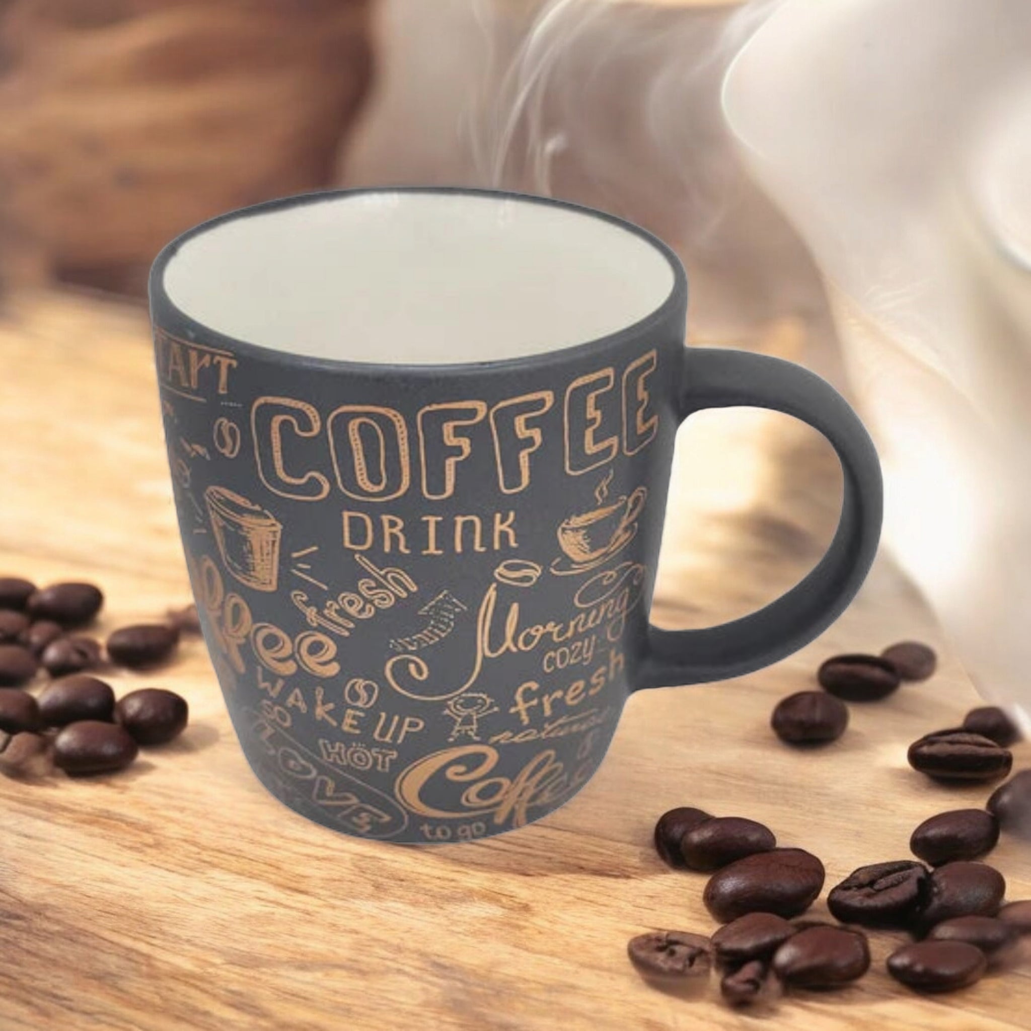 Tazzy Porcelain Coffee Mug 385ml Patterned 1pc