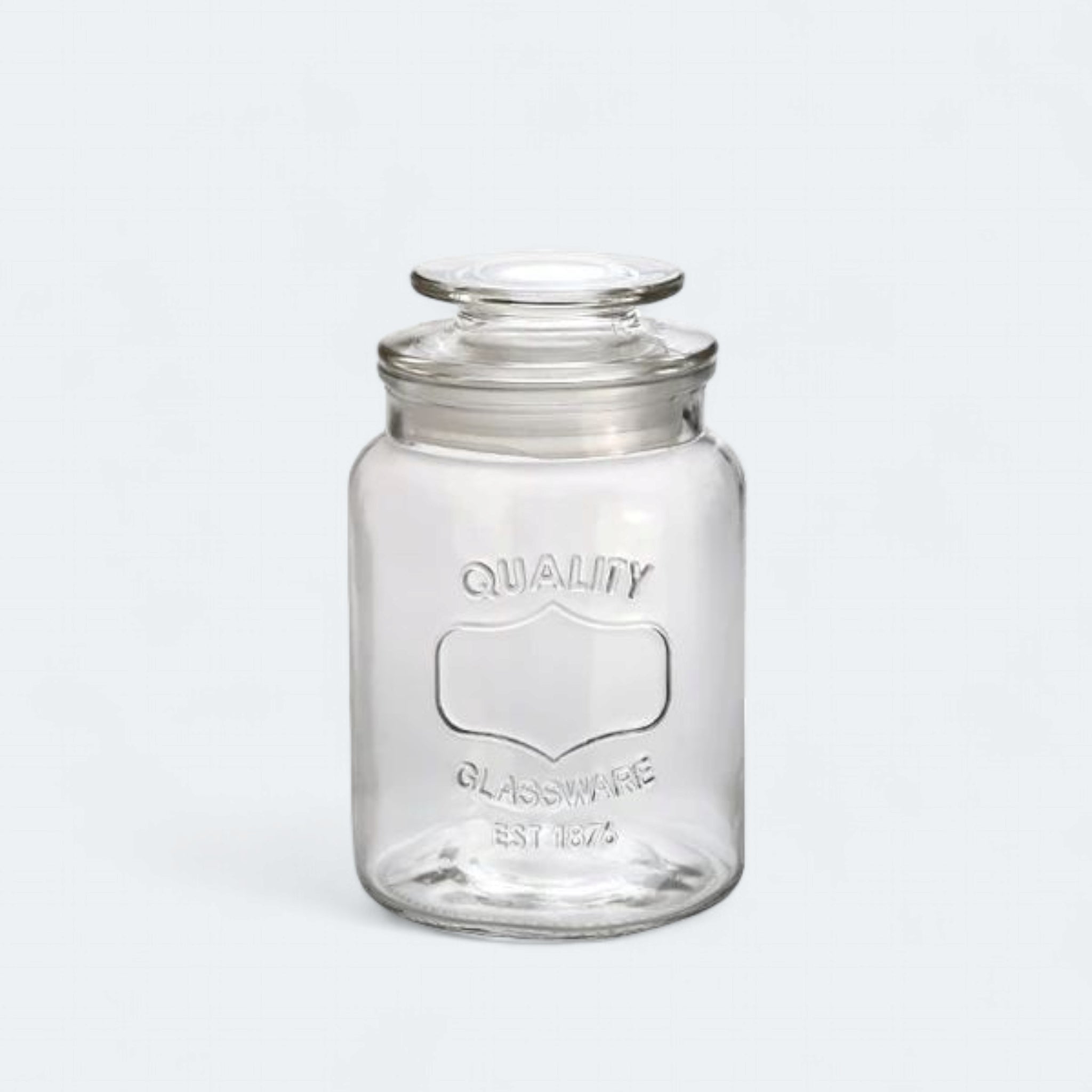 Regent Round Canister 1.2L Quality Embossed with Glass Lid 11329