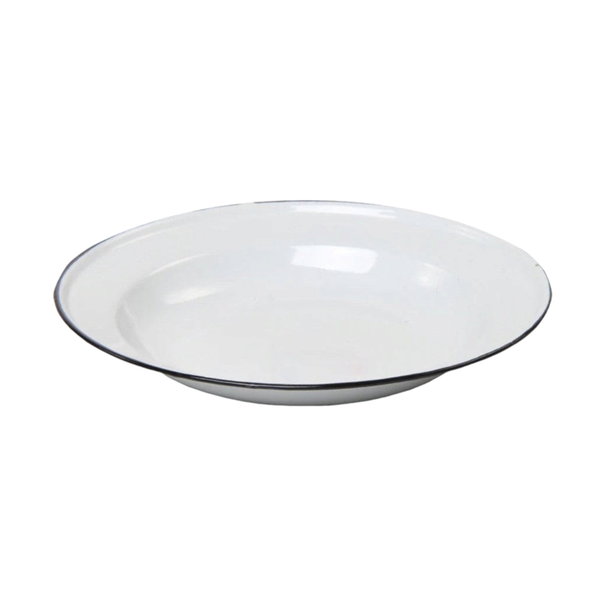 Kango Enamel Soup Plate 26cm Harlequin White