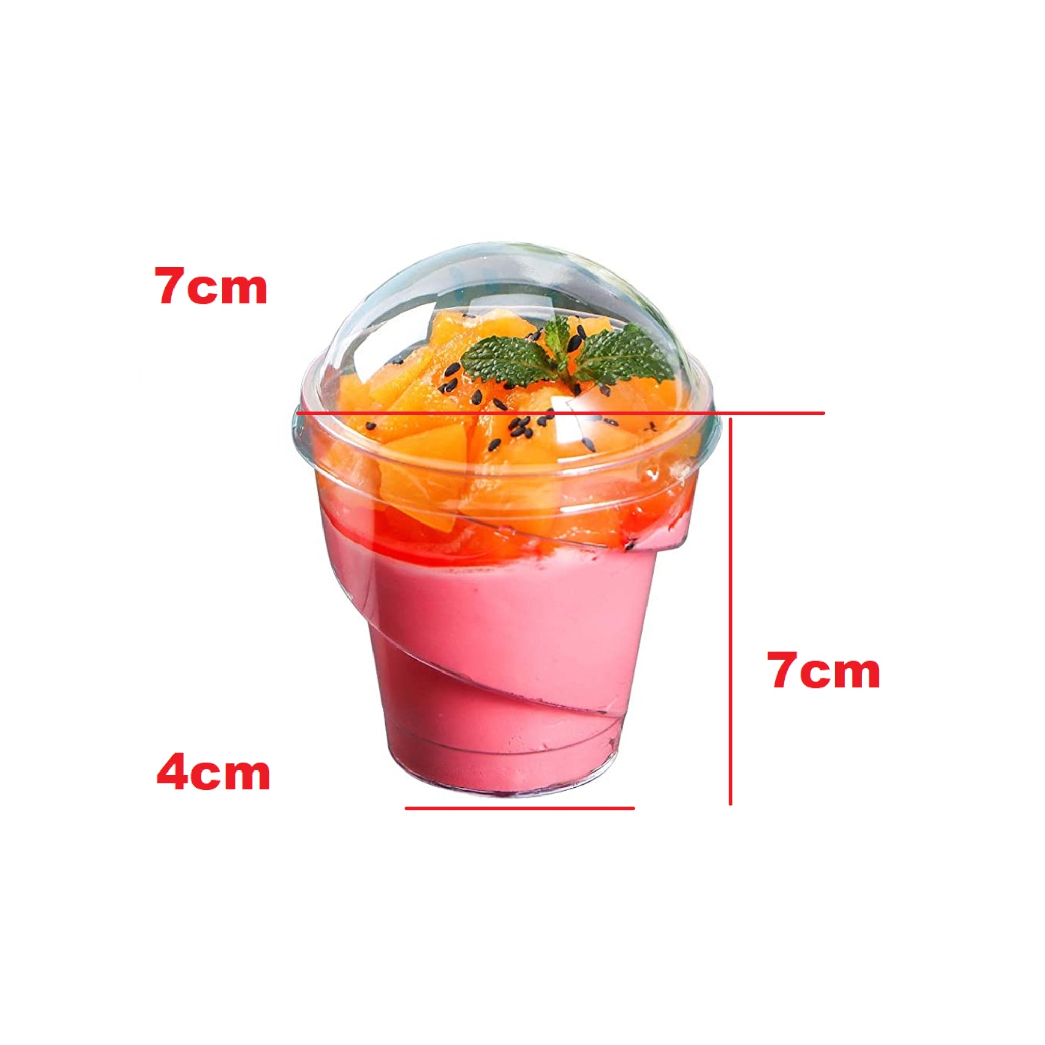 Acrylic Mini Dessert Cups 150ml with Lid 25pack