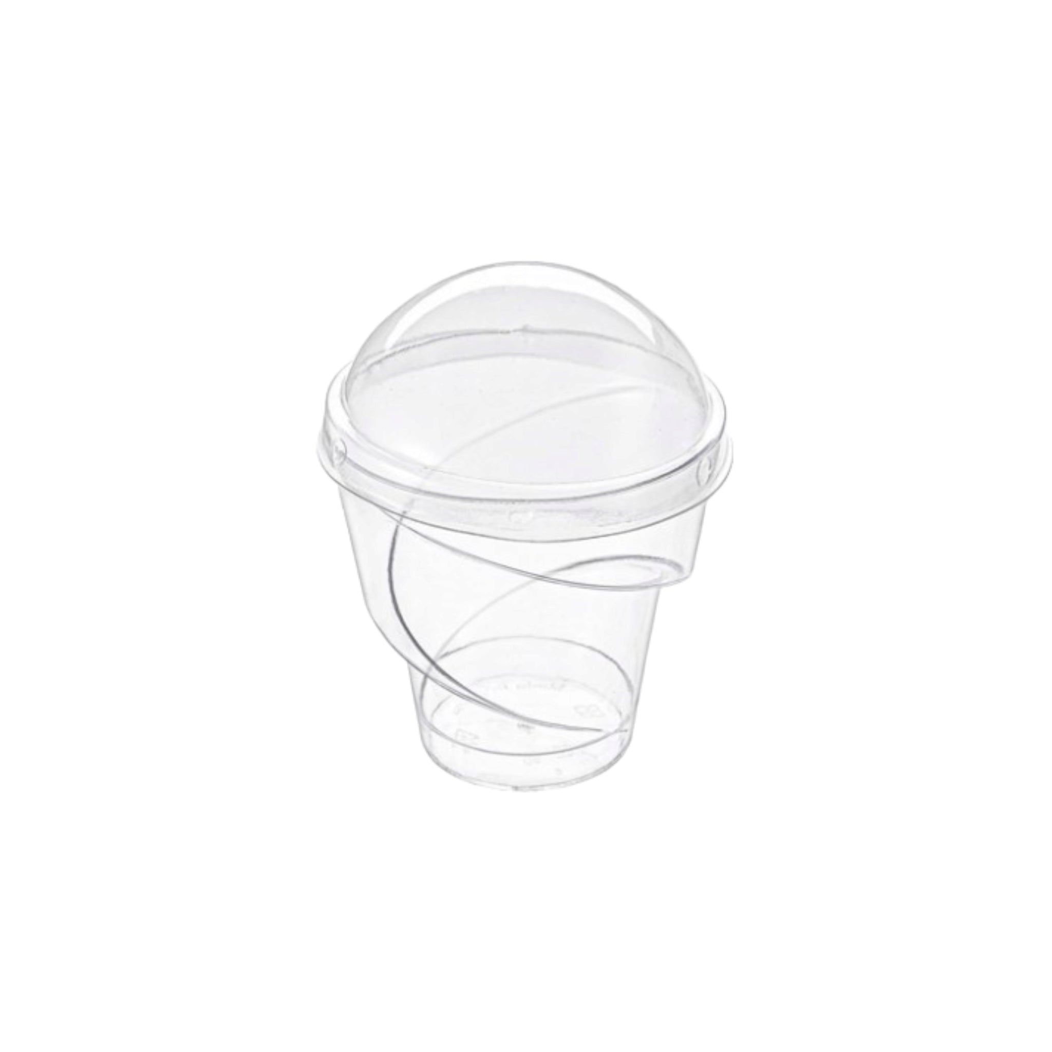 Acrylic Mini Dessert Cups 150ml with Lid 25pack