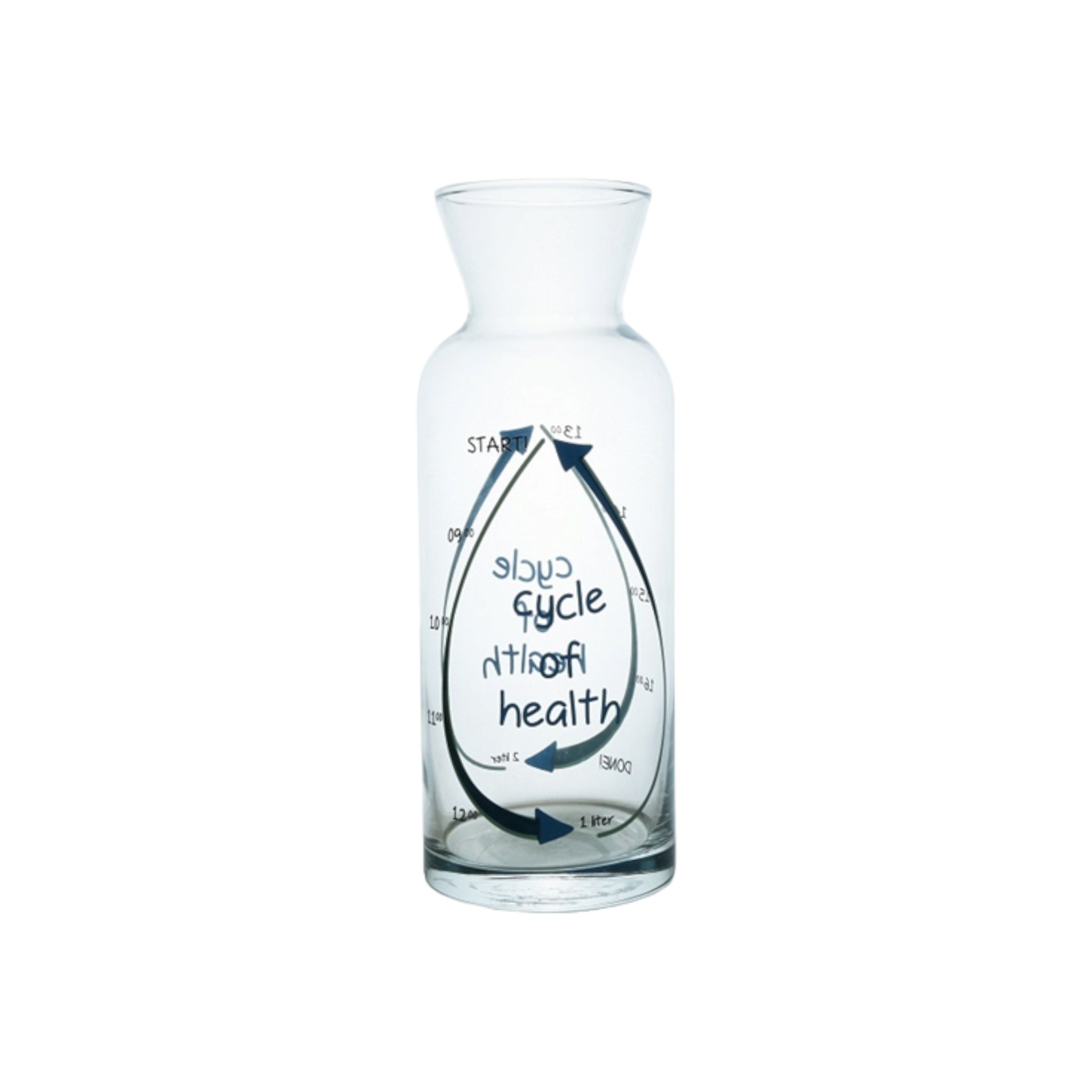 Glass Carafe 1L Patterned Cycle of Health 40865