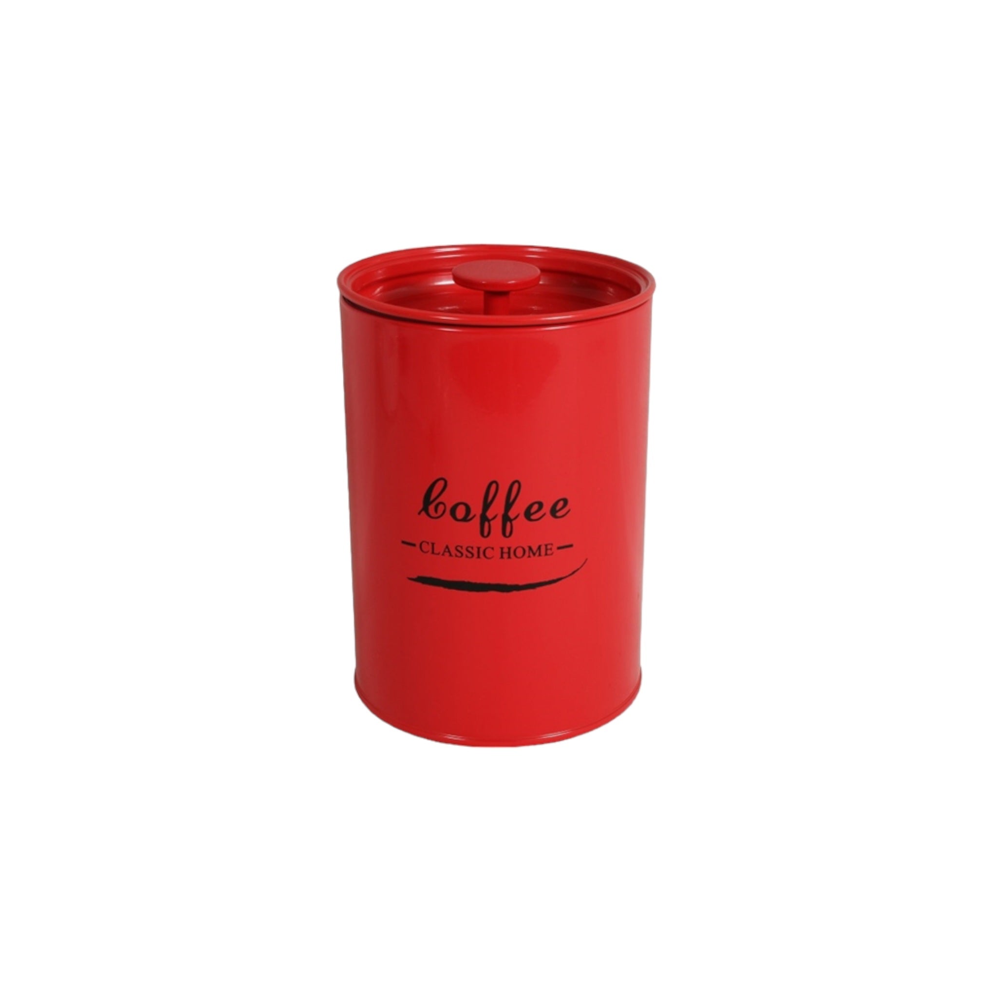 Retro Tin Storage Canister Round Red Tea-Sugar-Coffee 27801/2/3 3pc Set