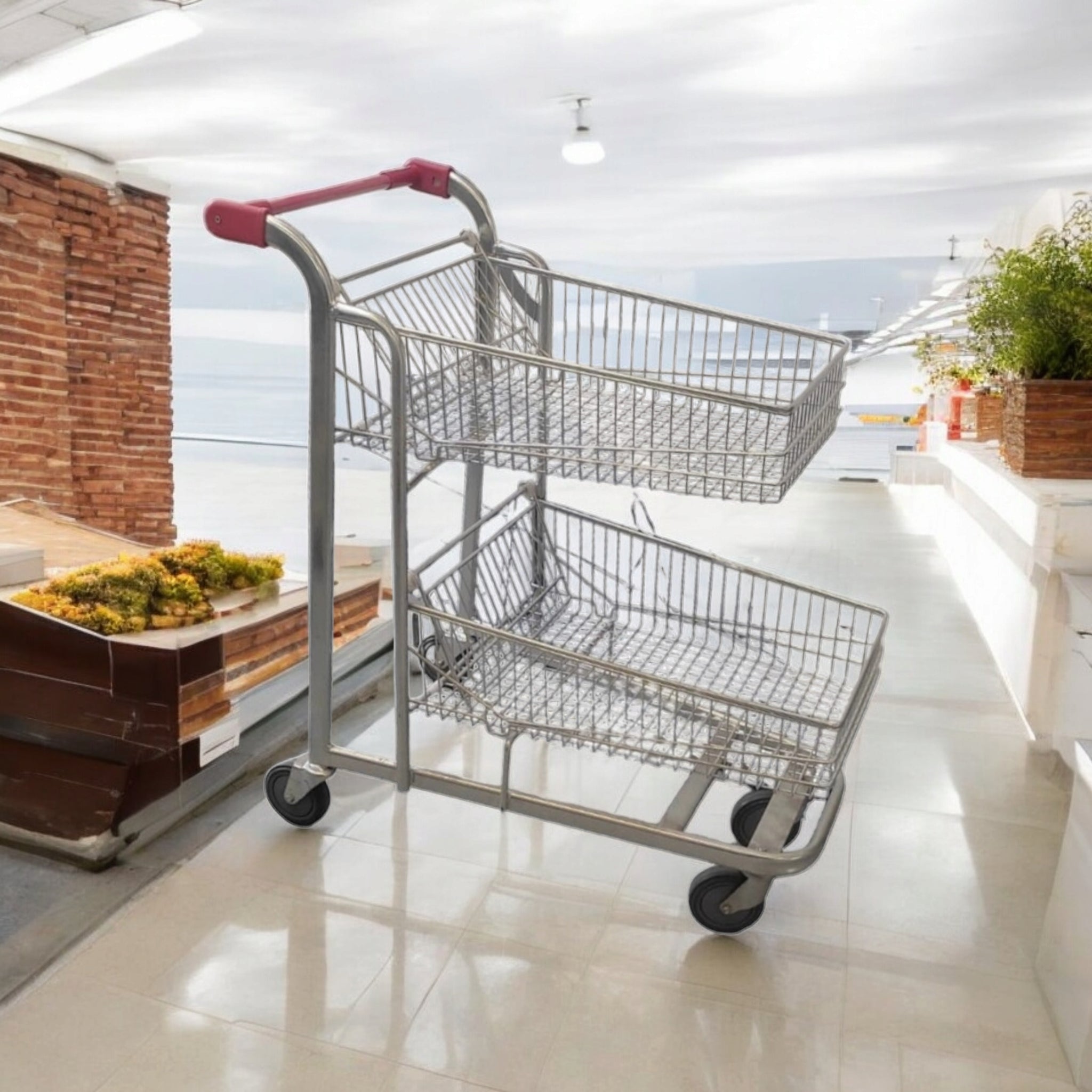 Supermarket Steel Trolley 210L