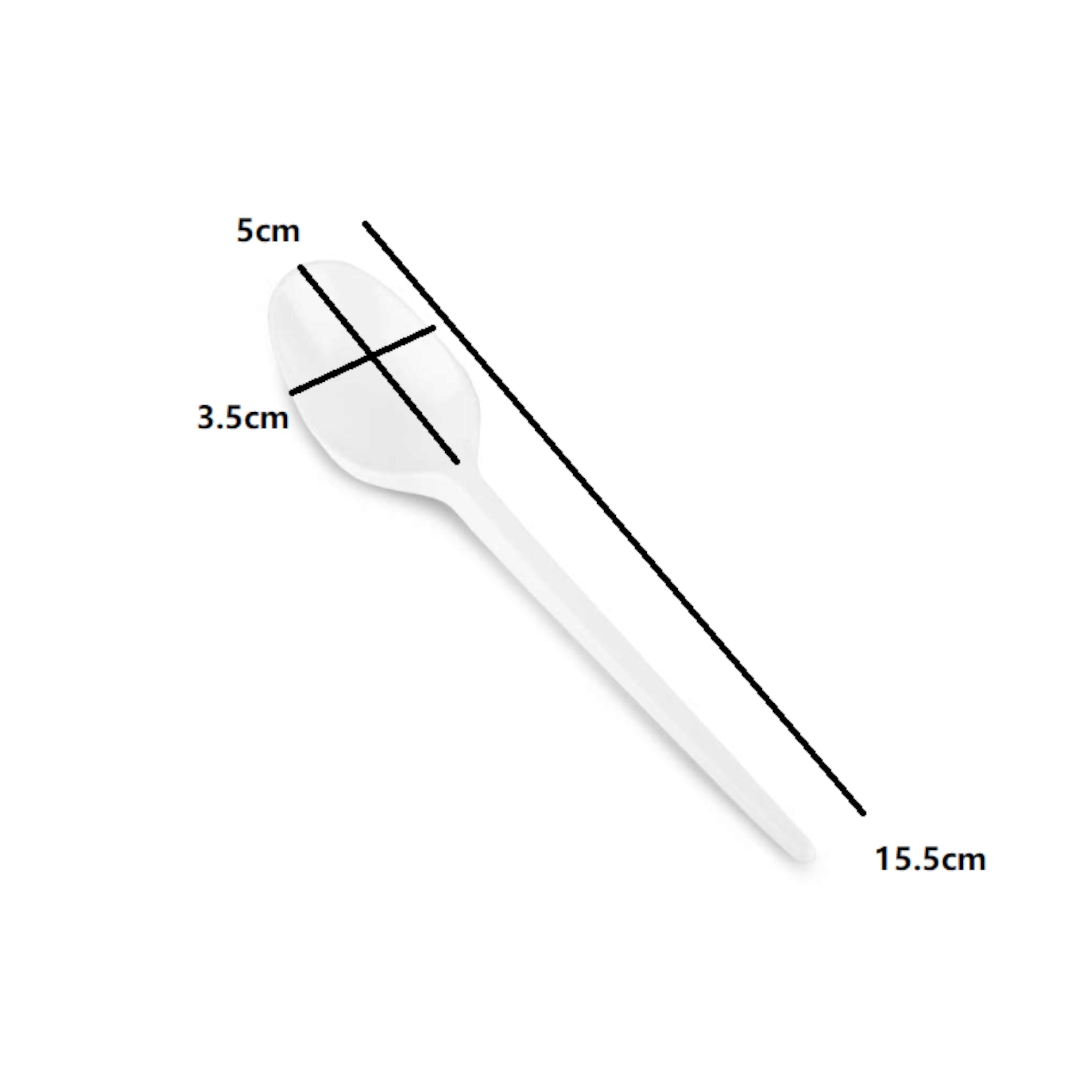 Disposable Dessert Spoon White 15.5cm 100pack