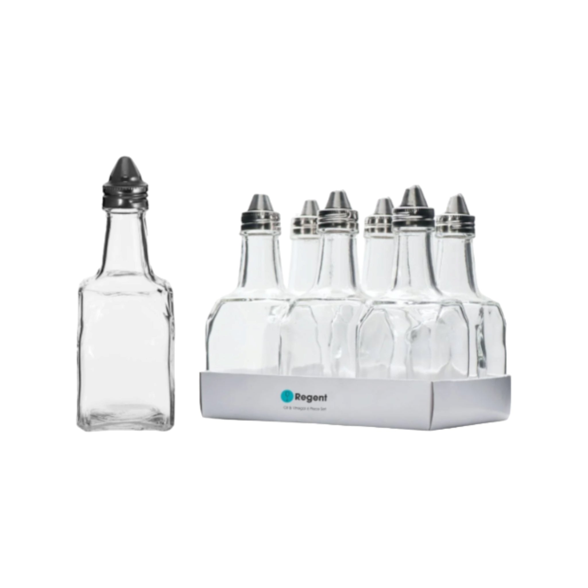 Regent Square Base Oil & Vinegar Glass Bottle 200ml 6pack 10568