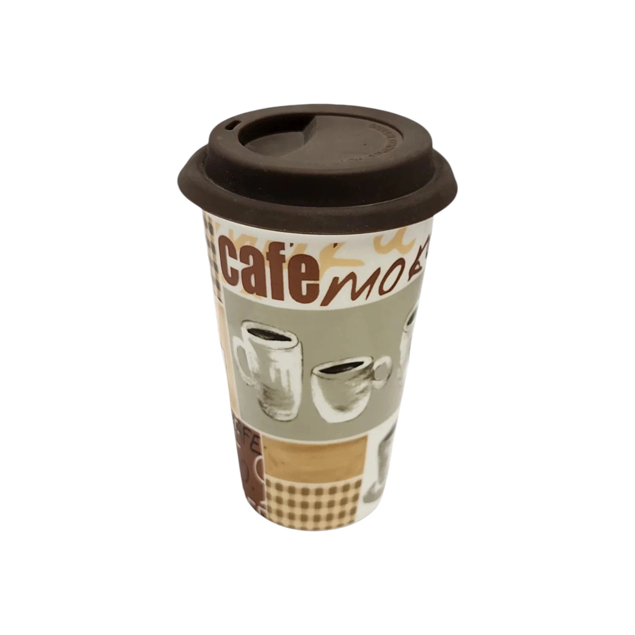 Porcelain Coffee Cup On-the-Go 400ml Silicone Lid SGN162