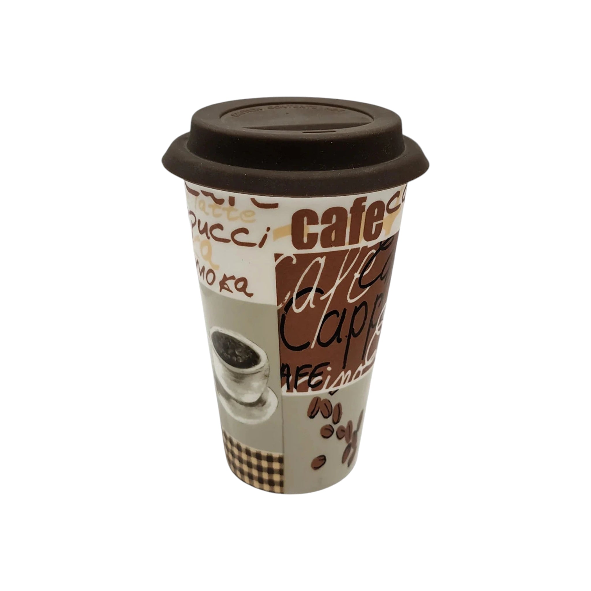 Porcelain Coffee Cup On-the-Go 400ml Silicone Lid SGN162
