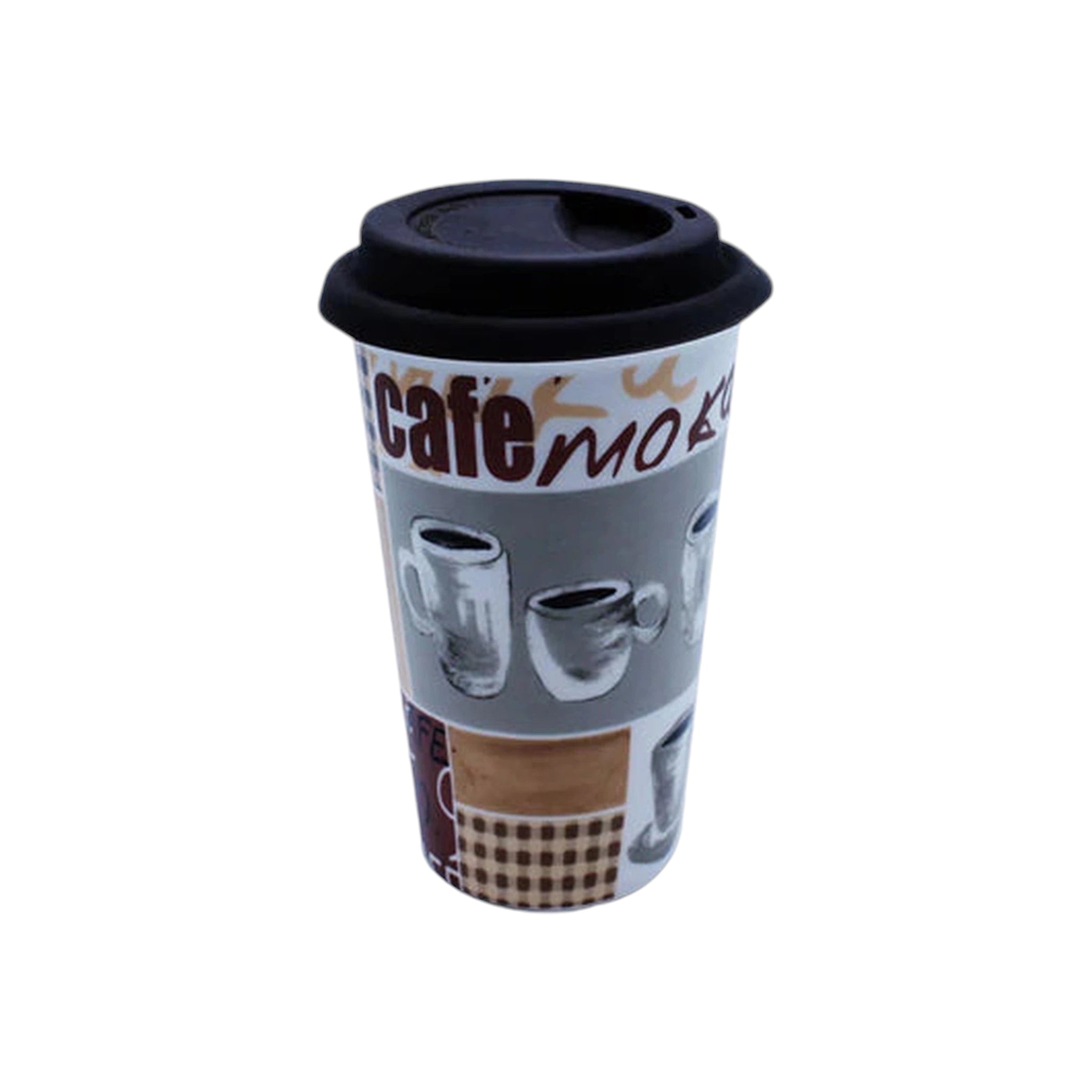 Porcelain Coffee Cup On-the-Go 400ml Silicone Lid SGN162