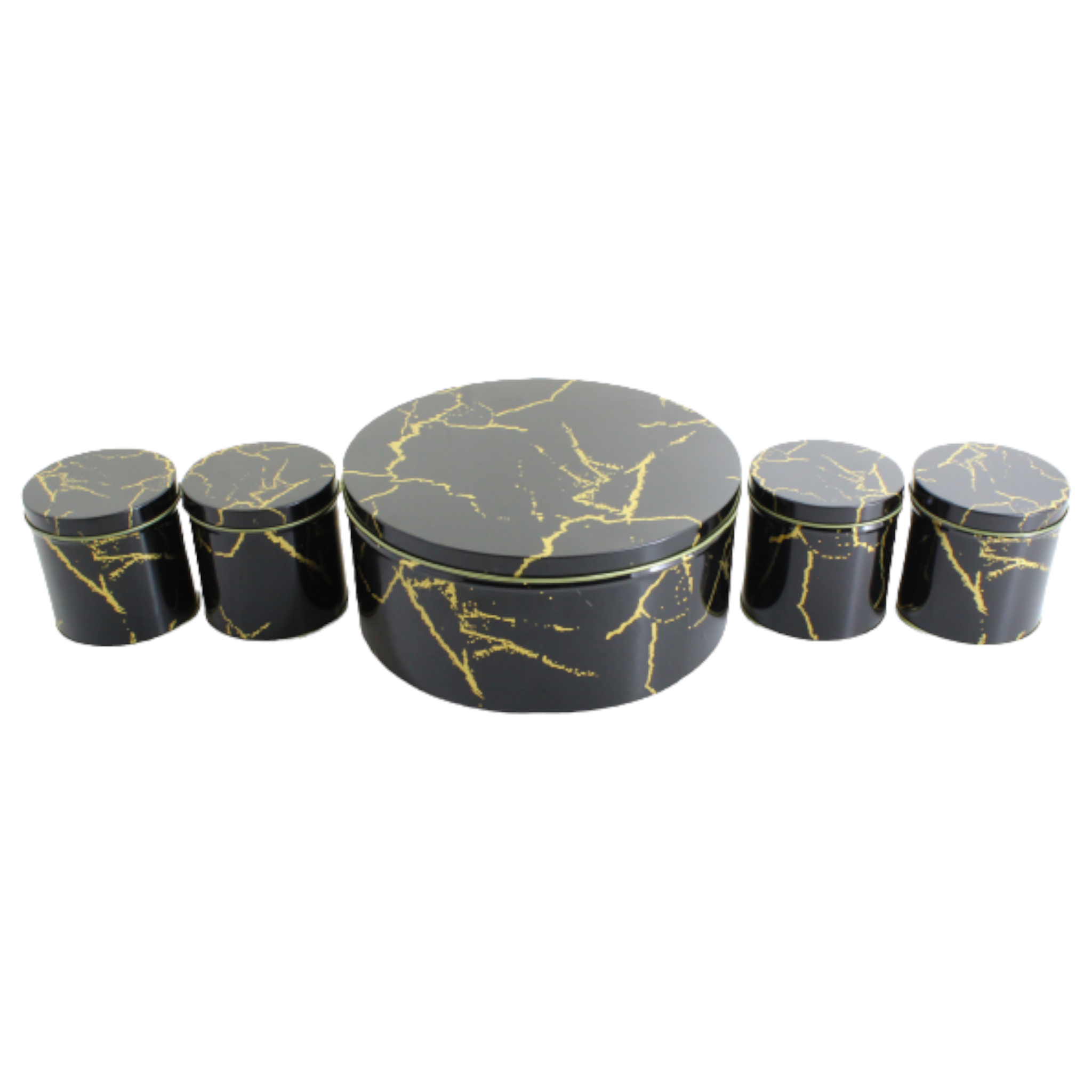 Gift Biscuit Metal Container Tin Round 5pc XTIN064