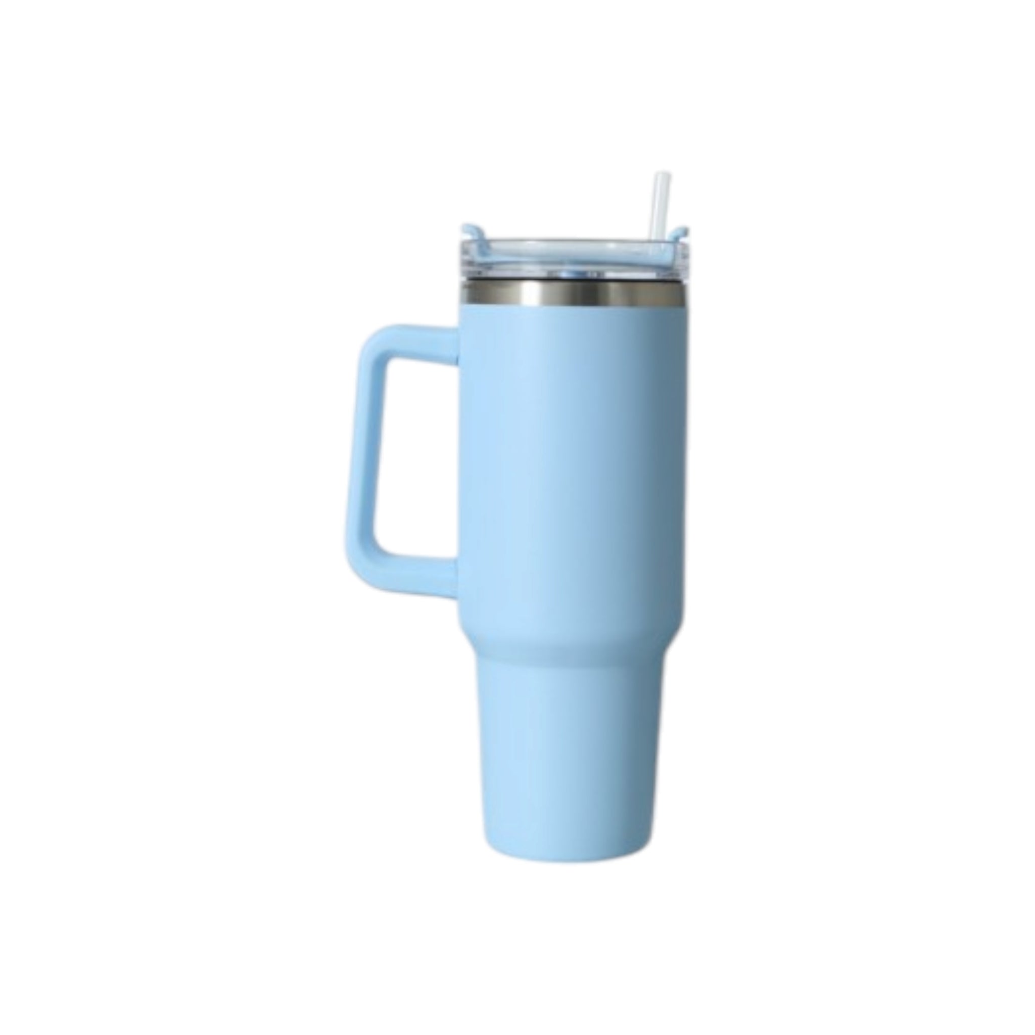 1.2L Travel Mug Thermos Flask Stainless Steel with Handle & Straw