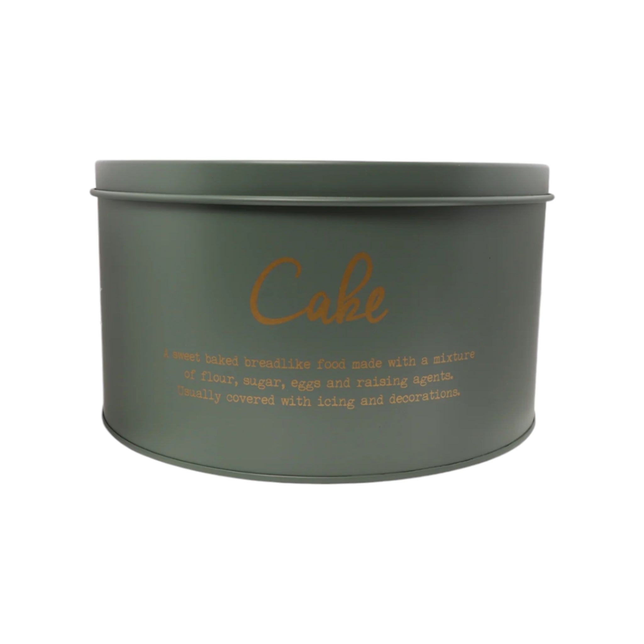 Regent Kitchen Cake Tin Green with Gold Print