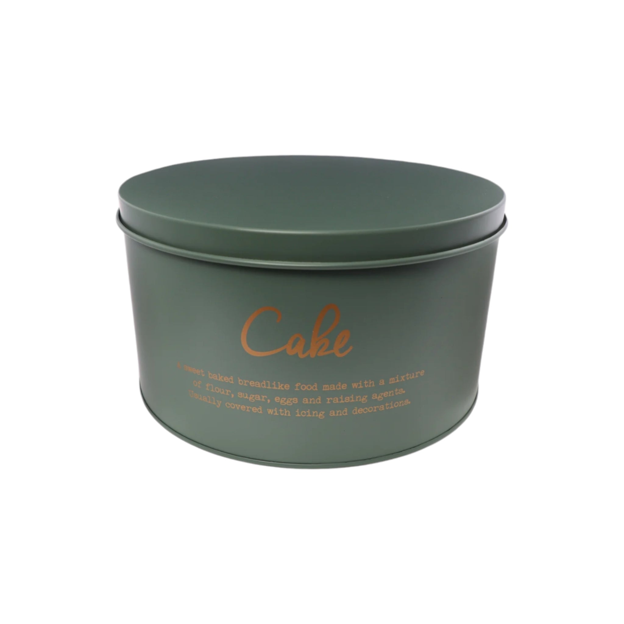 Regent Kitchen Cake Tin Green with Gold Print