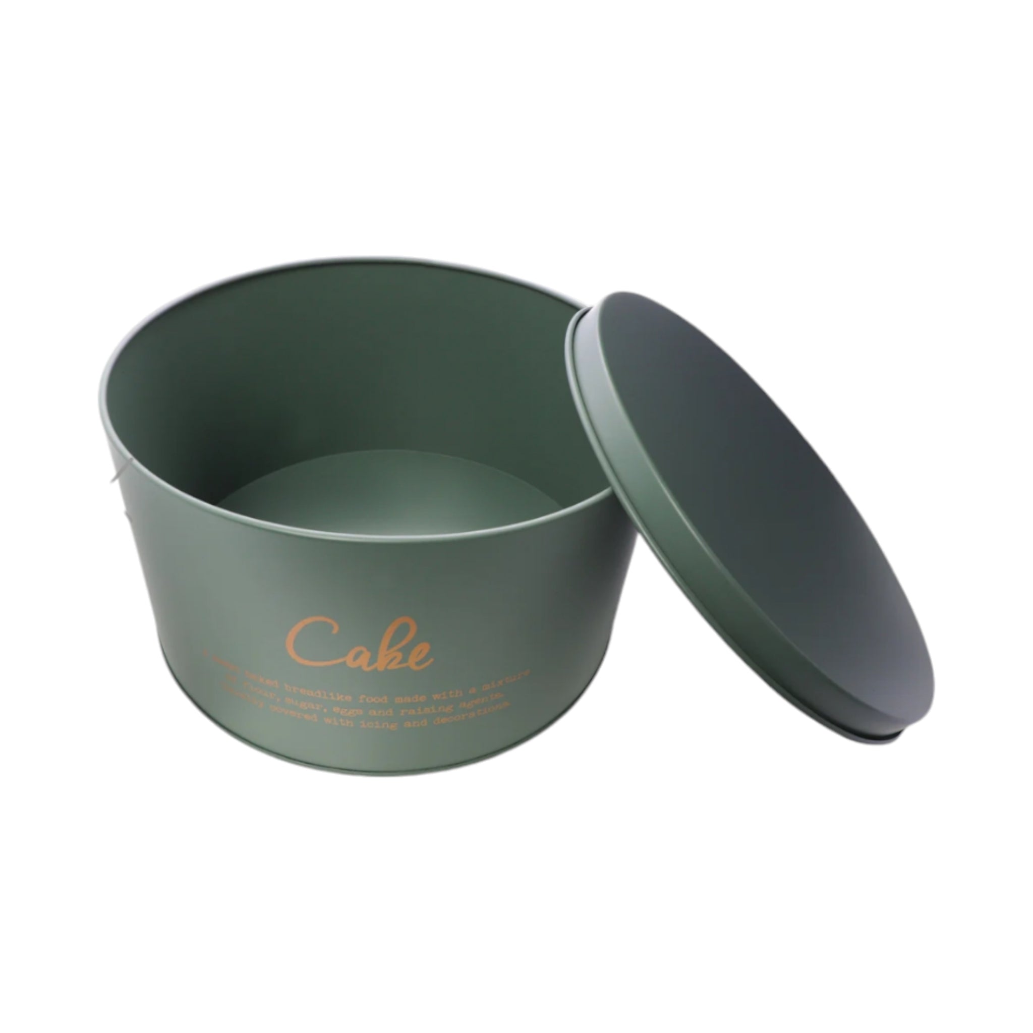Regent Kitchen Cake Tin Green with Gold Print