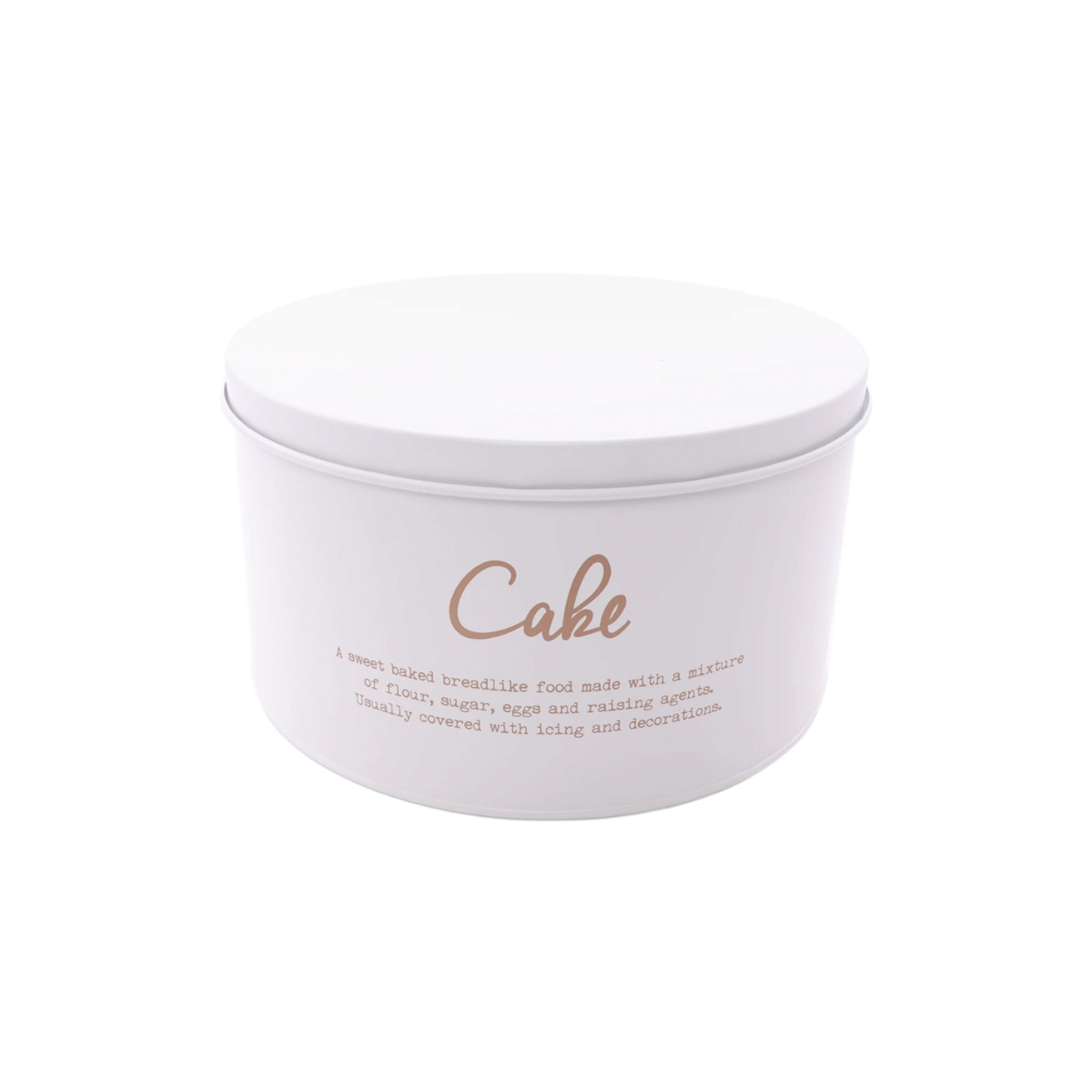 Regent Kitchen Cake Tin White with Gold Print