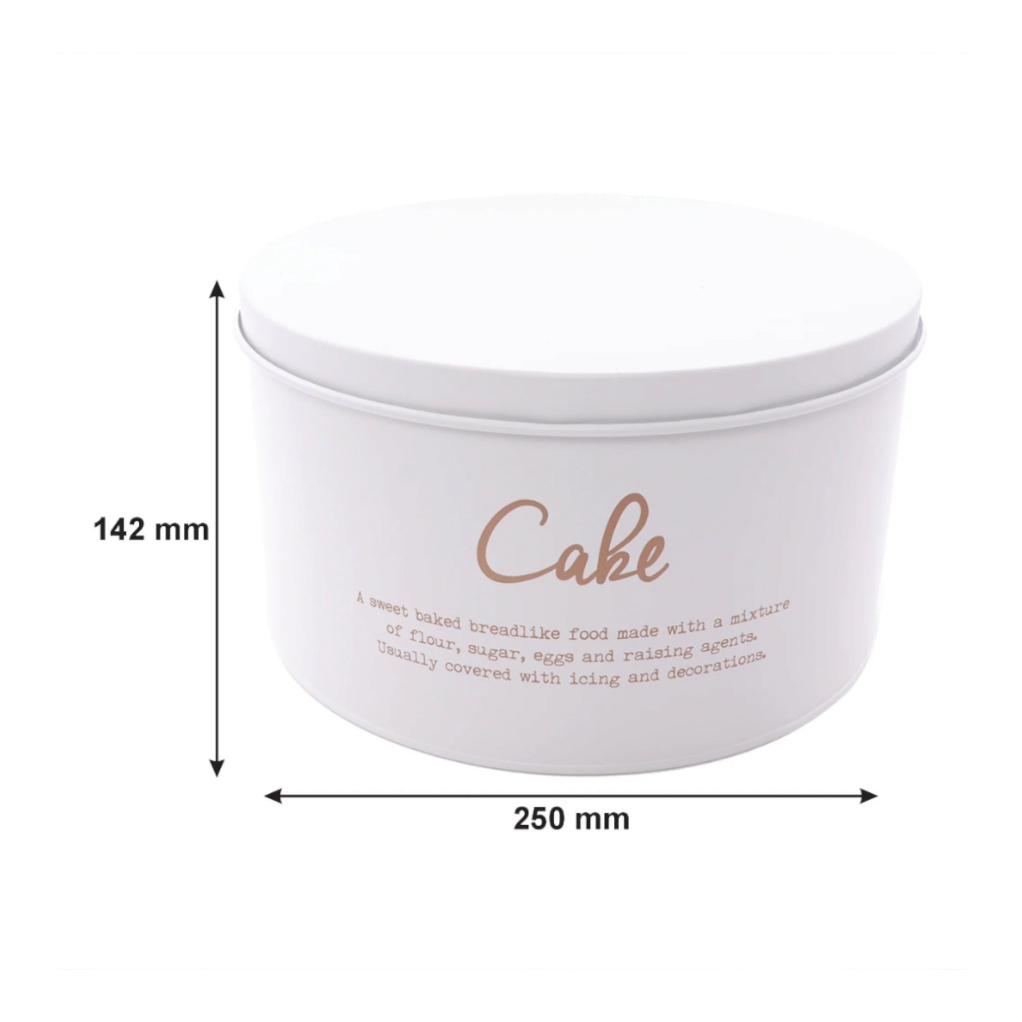 Regent Kitchen Cake Tin White with Gold Print