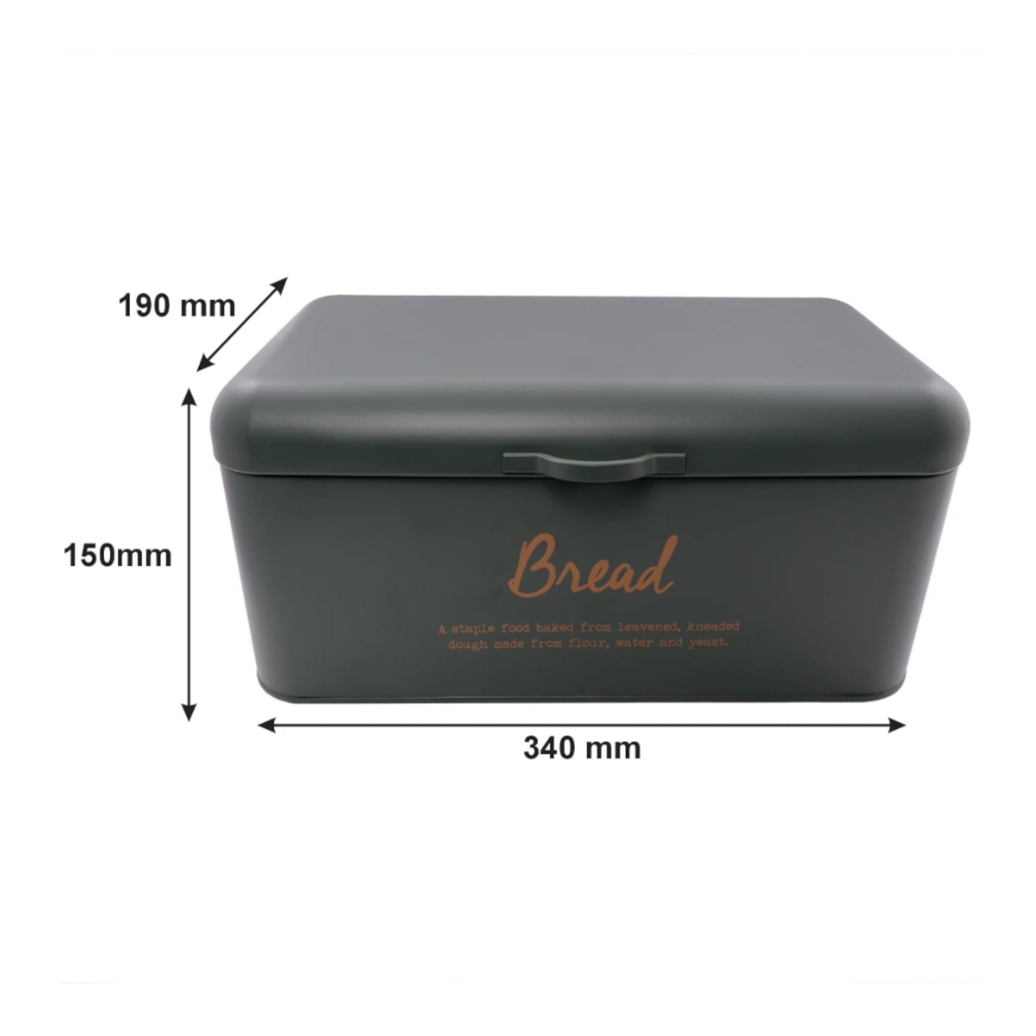 Regent Kitchen Bread Tin Green with Gold Print