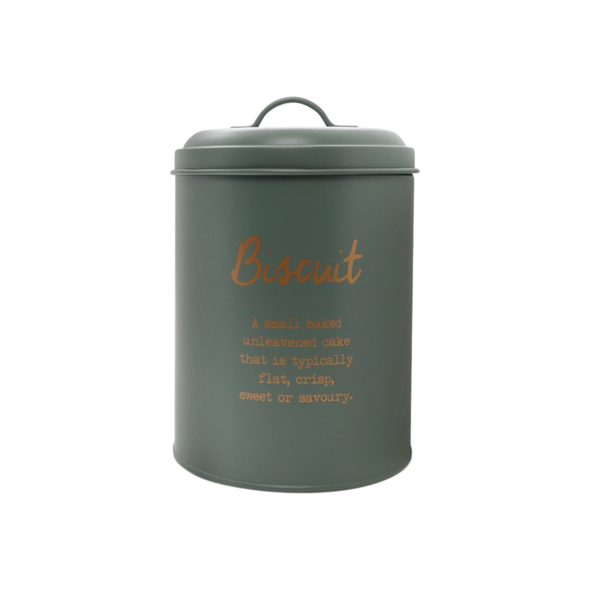 Regent Kitchen Biscuit Canister Green with Gold Print