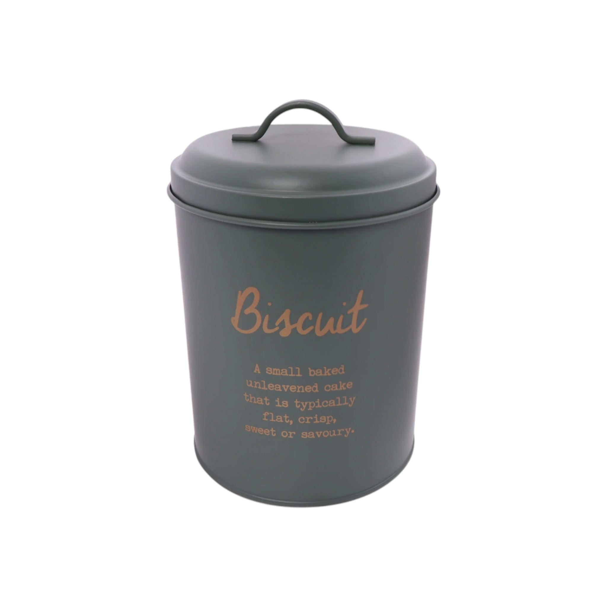 Regent Kitchen Biscuit Canister Green with Gold Print