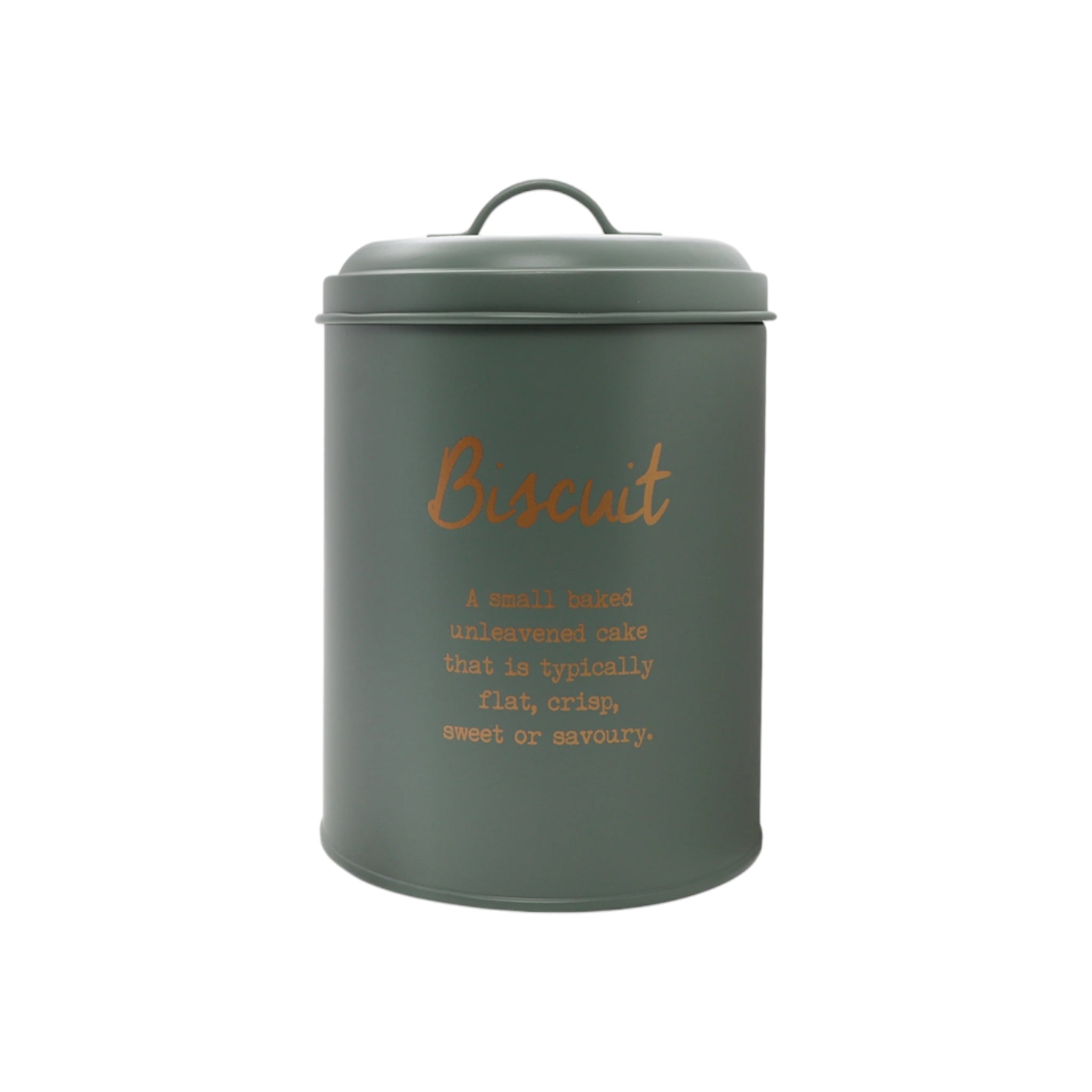 Regent Kitchen Biscuit Canister Green with Gold Print