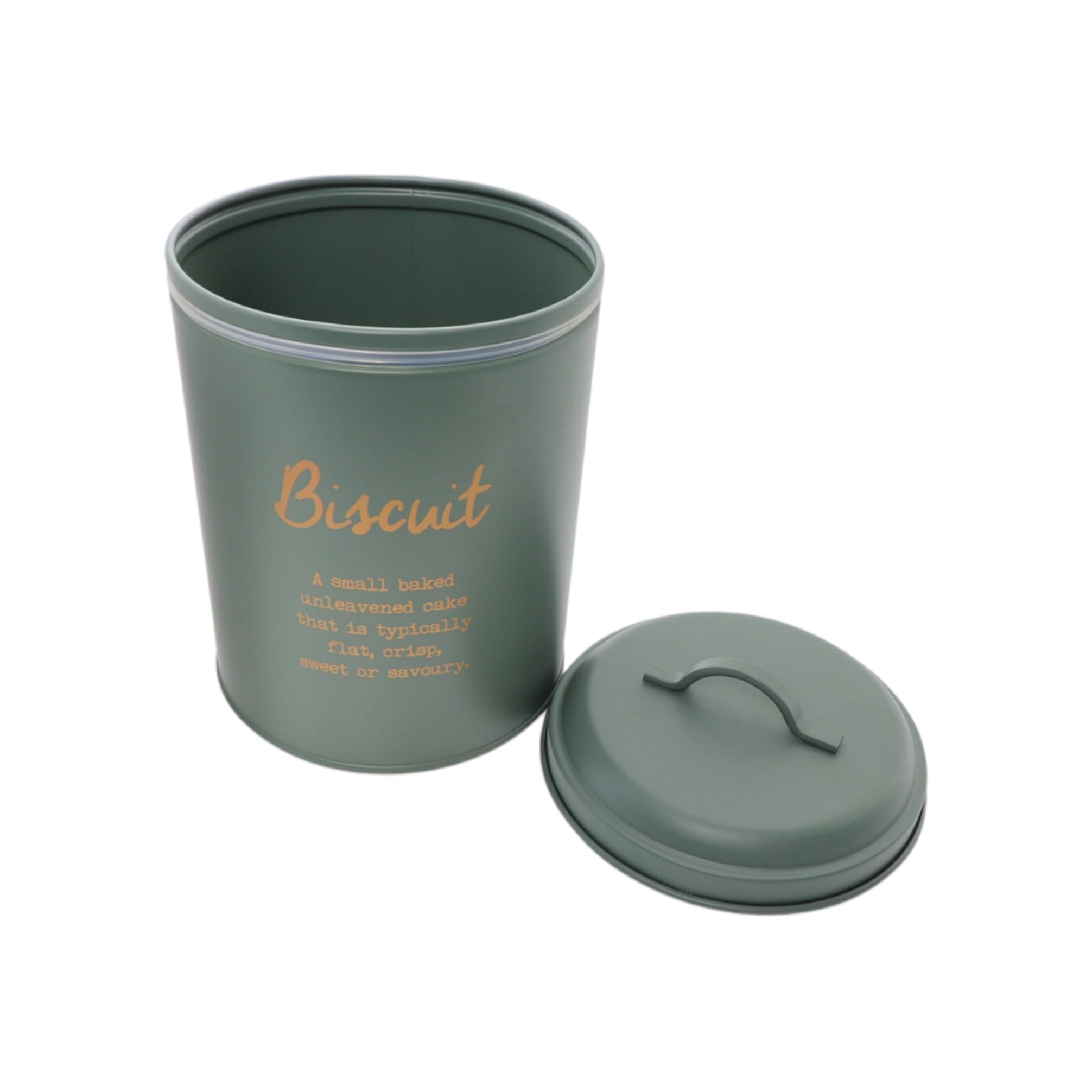 Regent Kitchen Biscuit Canister Green with Gold Print