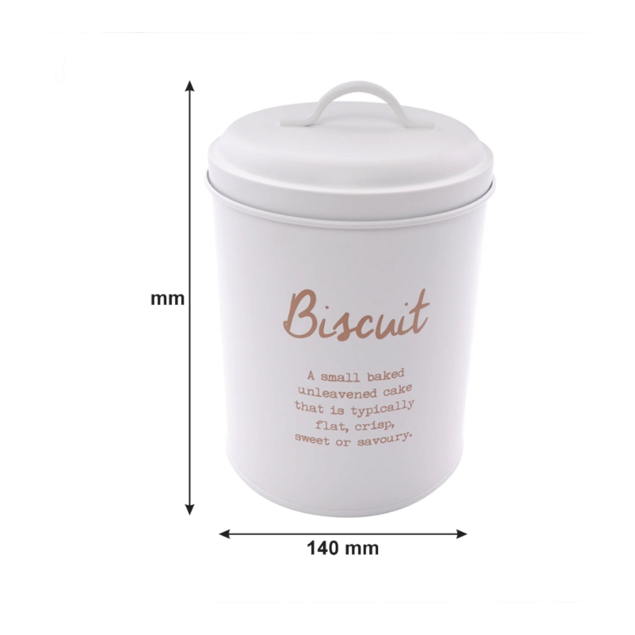 Regent Kitchen Biscuit Canister White with Gold Print