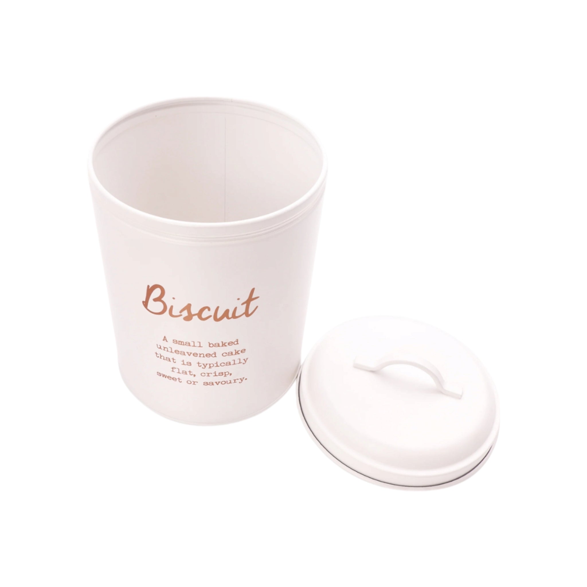 Regent Kitchen Biscuit Canister White with Gold Print