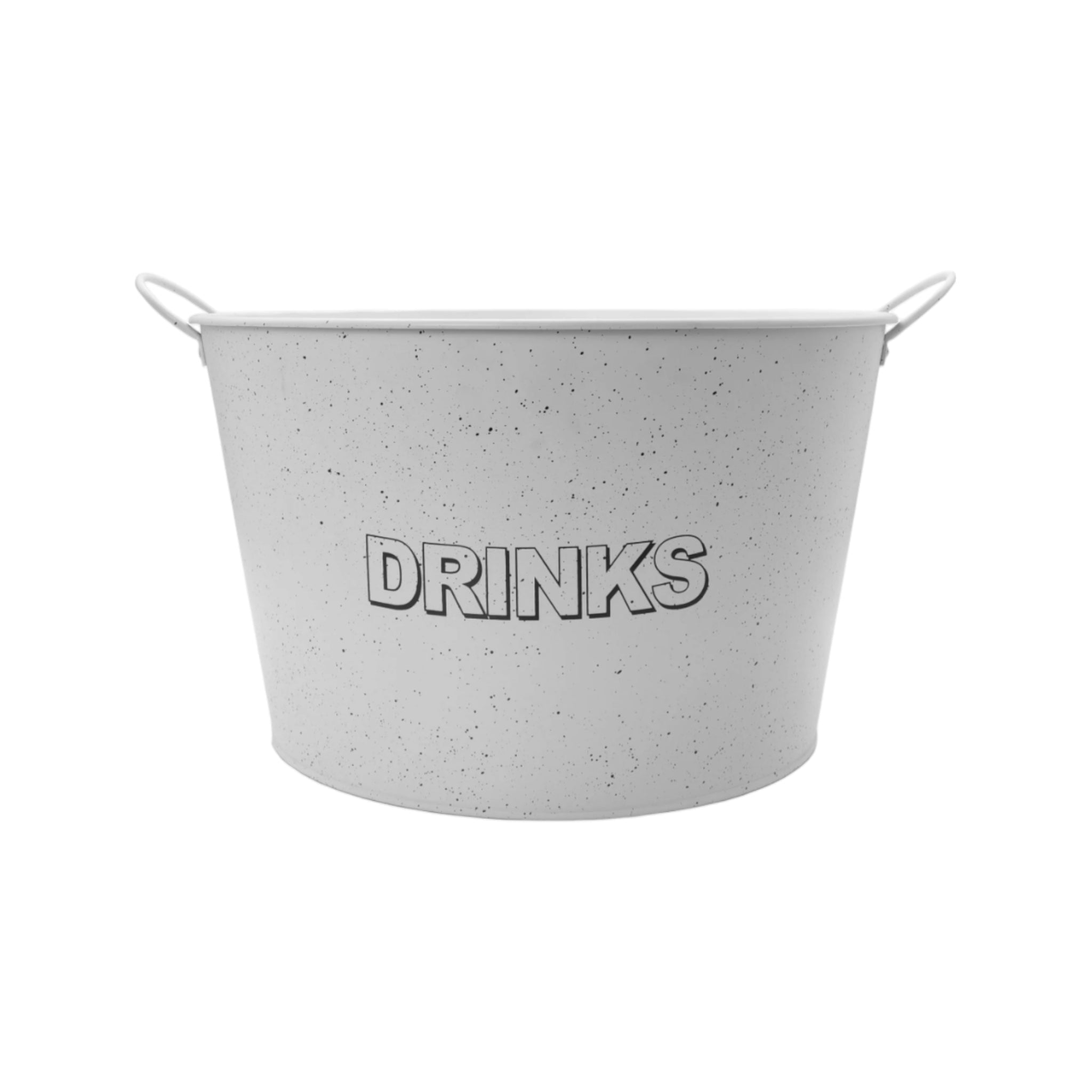 Bar Butler Beverage Ice Bucket White with Handles & Mottled Black On Black Stand