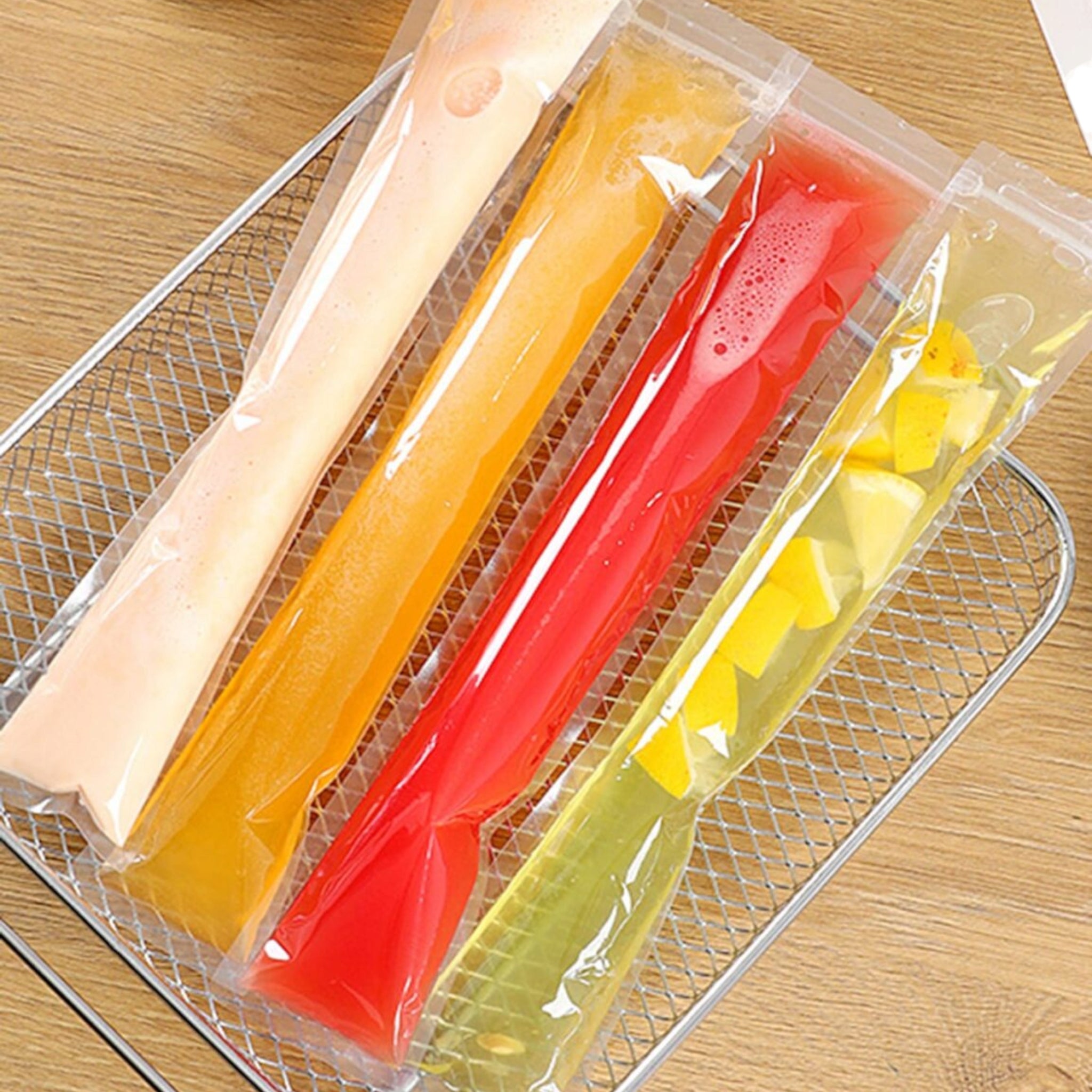 Disposable DIY 110ml Popsicle Ice Lollipop Mold Zip Lock Bag 29x4.8cm