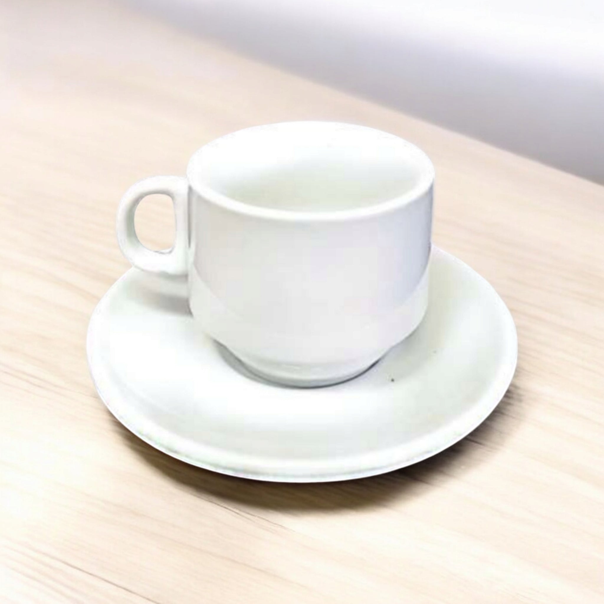 Porcelain Ceramic Cup & Saucer 220ml White