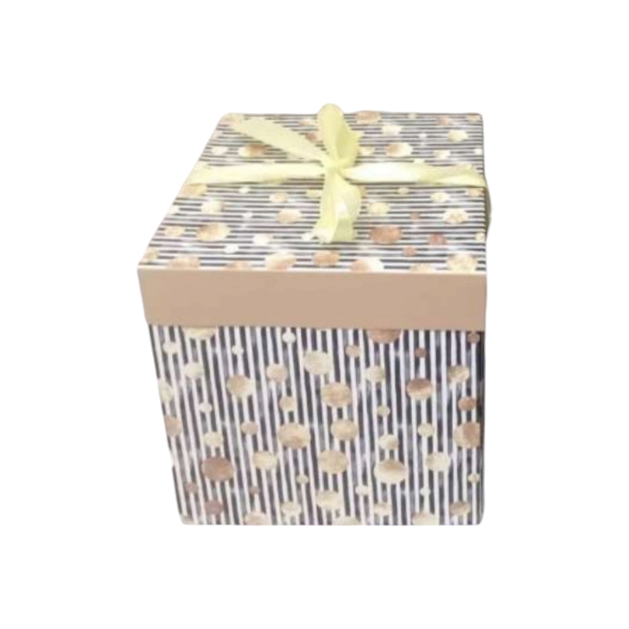 Gift Box Designer Patterned - Square Folding Cardboard Boxes 22x22x22cm 1pc