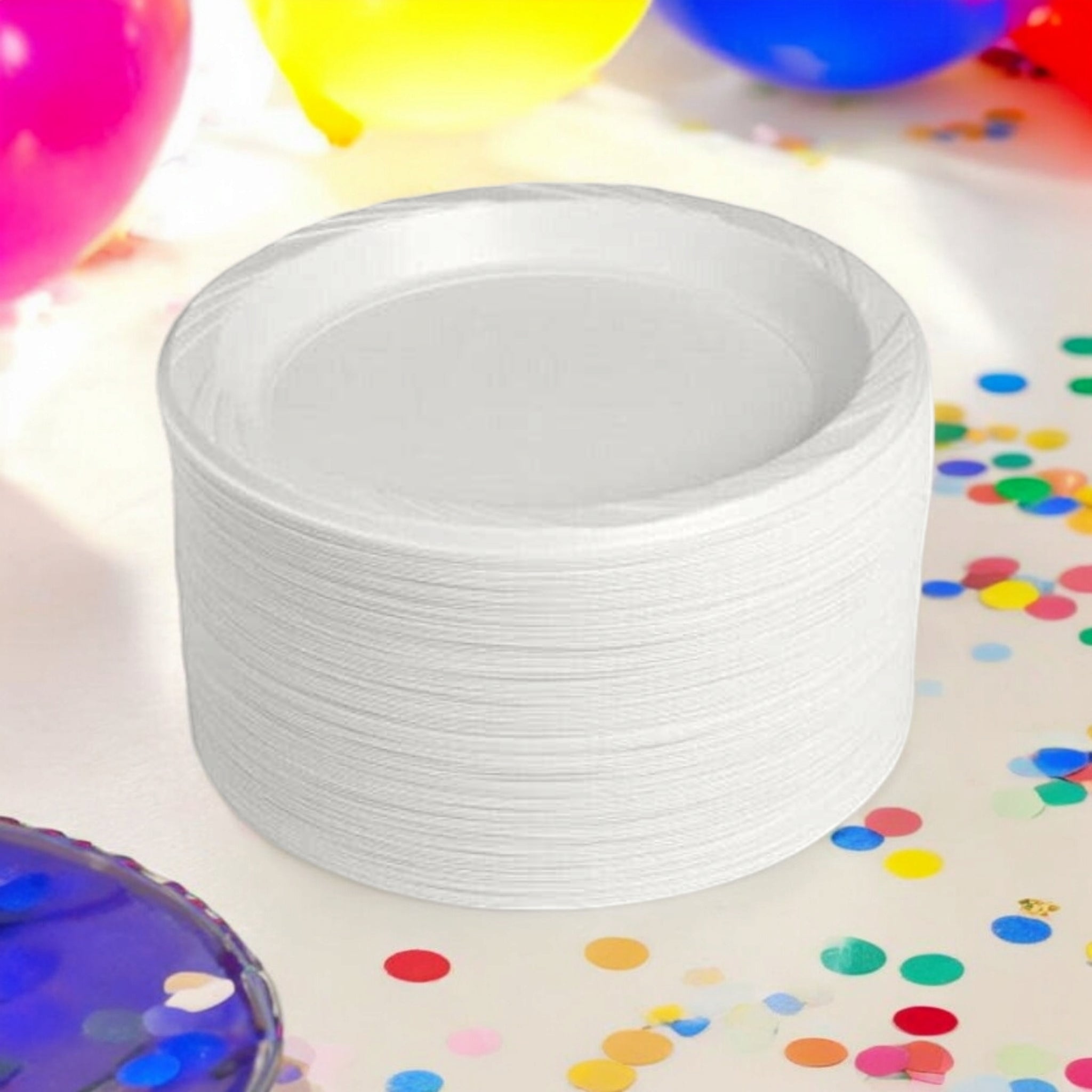 Disposable Sunshine Plastic Plates White 22cm 100pack