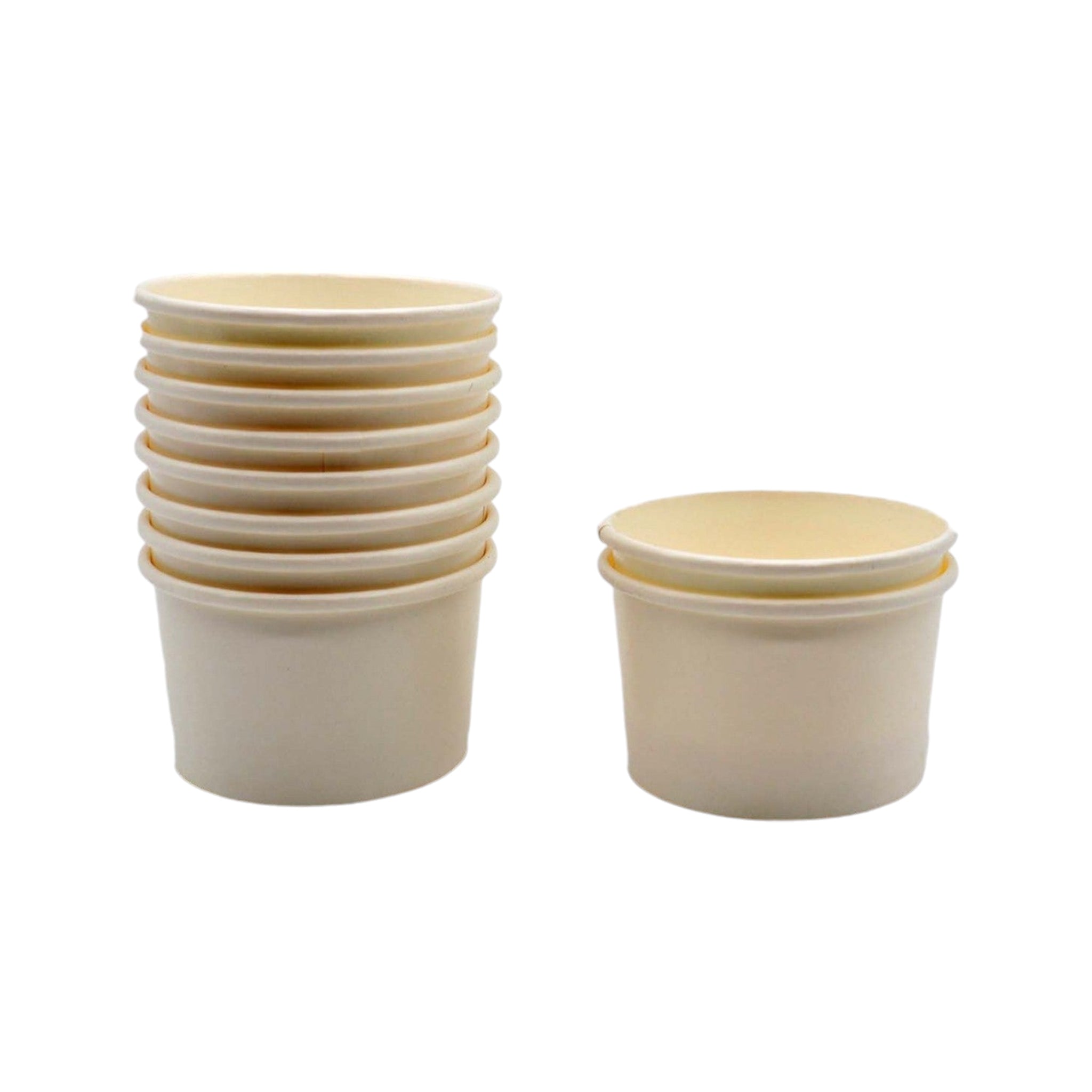 Ice Cream Paper Cups 90ml White Vintage Tubs 10pack