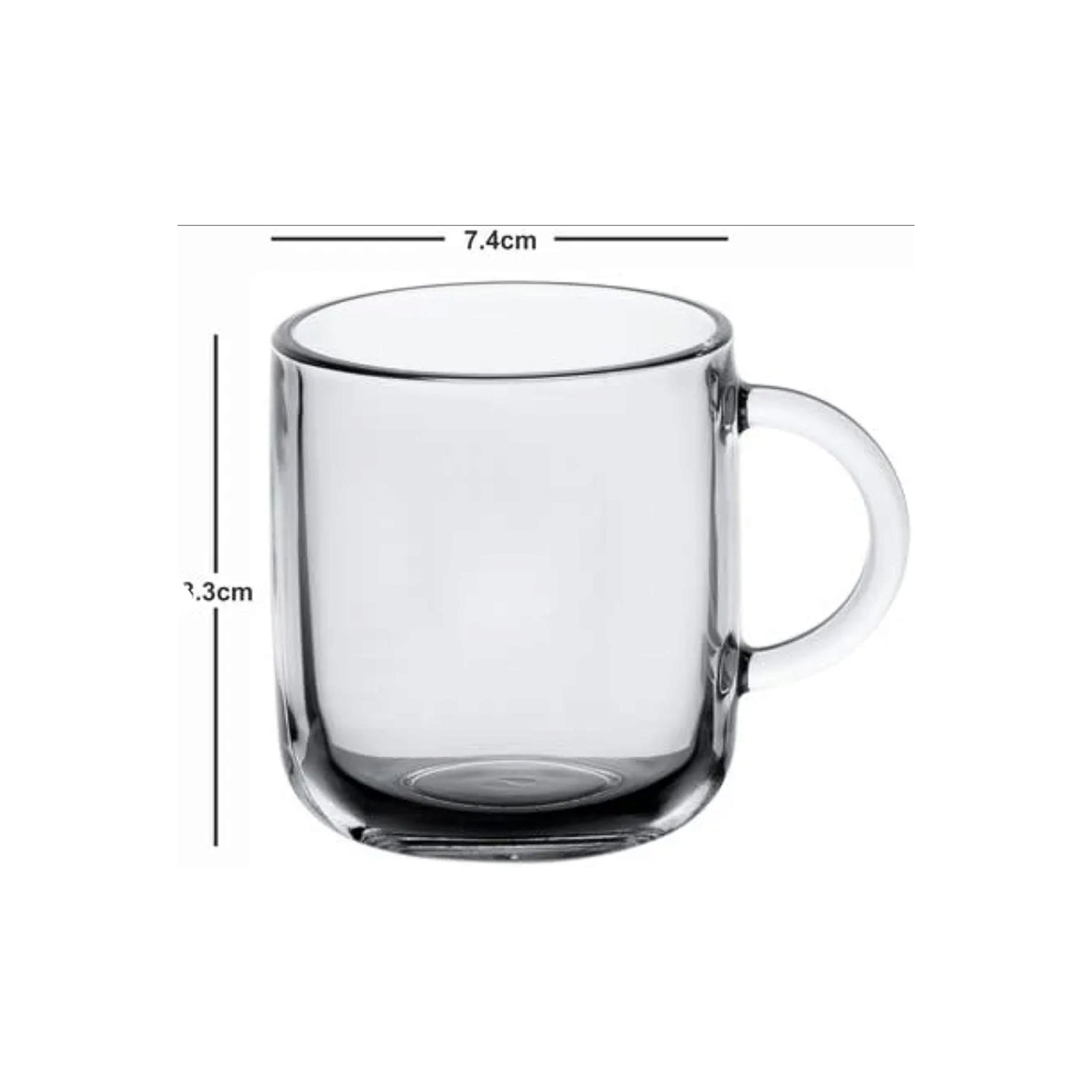 Pasabahce Iconic Milky Glass Coffee Mug with Handle 245ml 6pcs