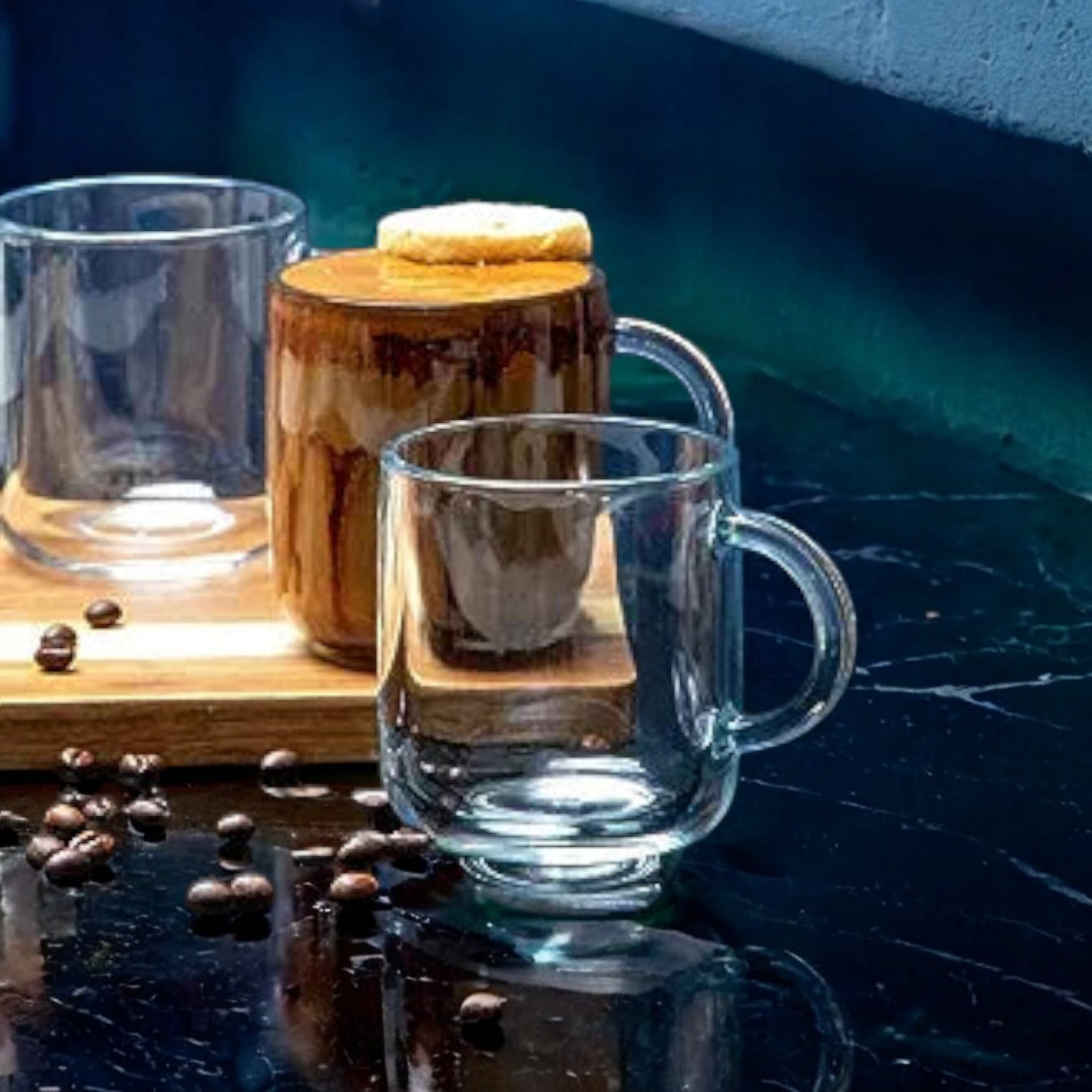 Pasabahce Iconic Milky Glass Coffee Mug with Handle 245ml 6pcs