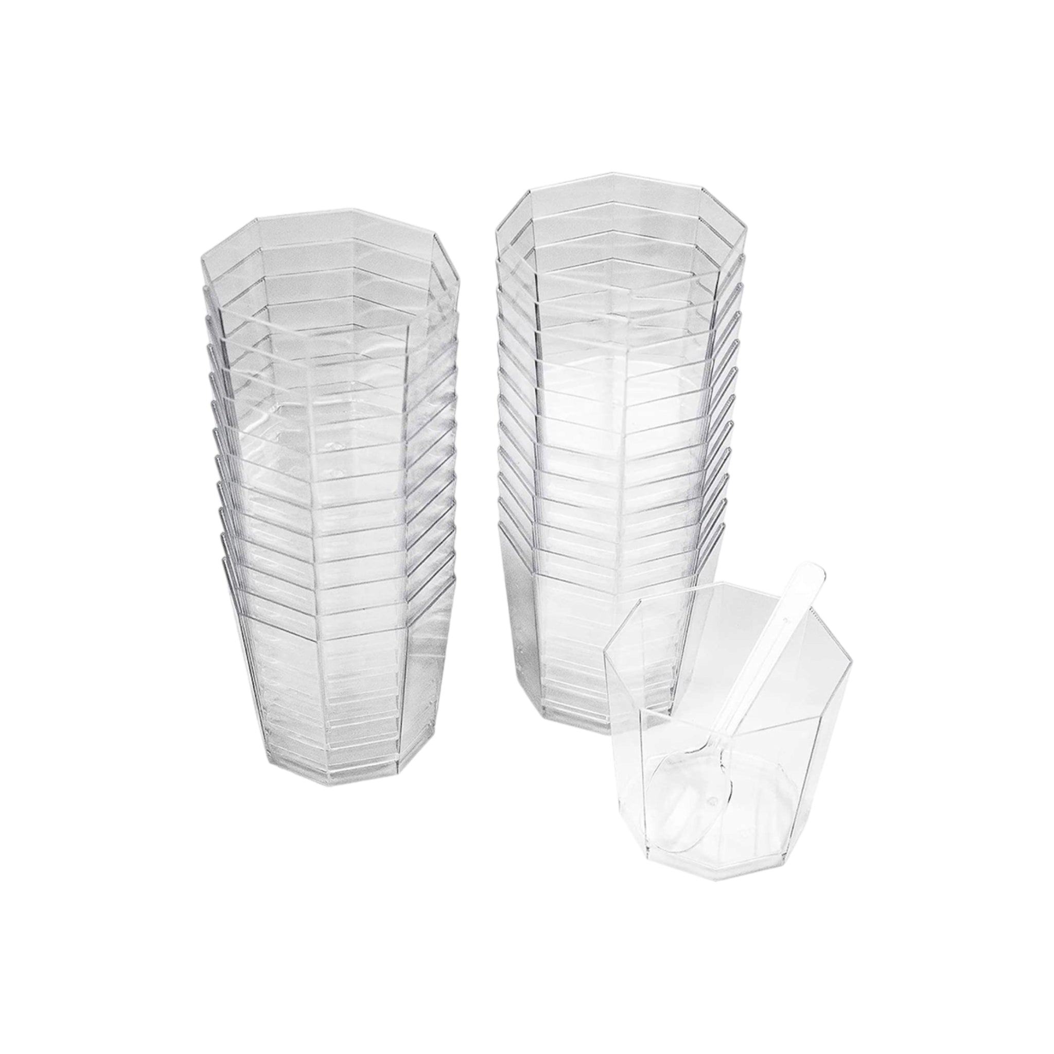 Acrylic Mini Dessert Cup 180ml with Lid 25pack