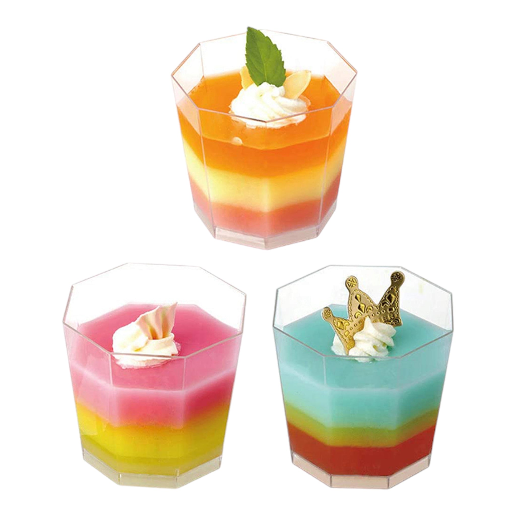Acrylic Mini Dessert Cup 180ml with Lid 25pack