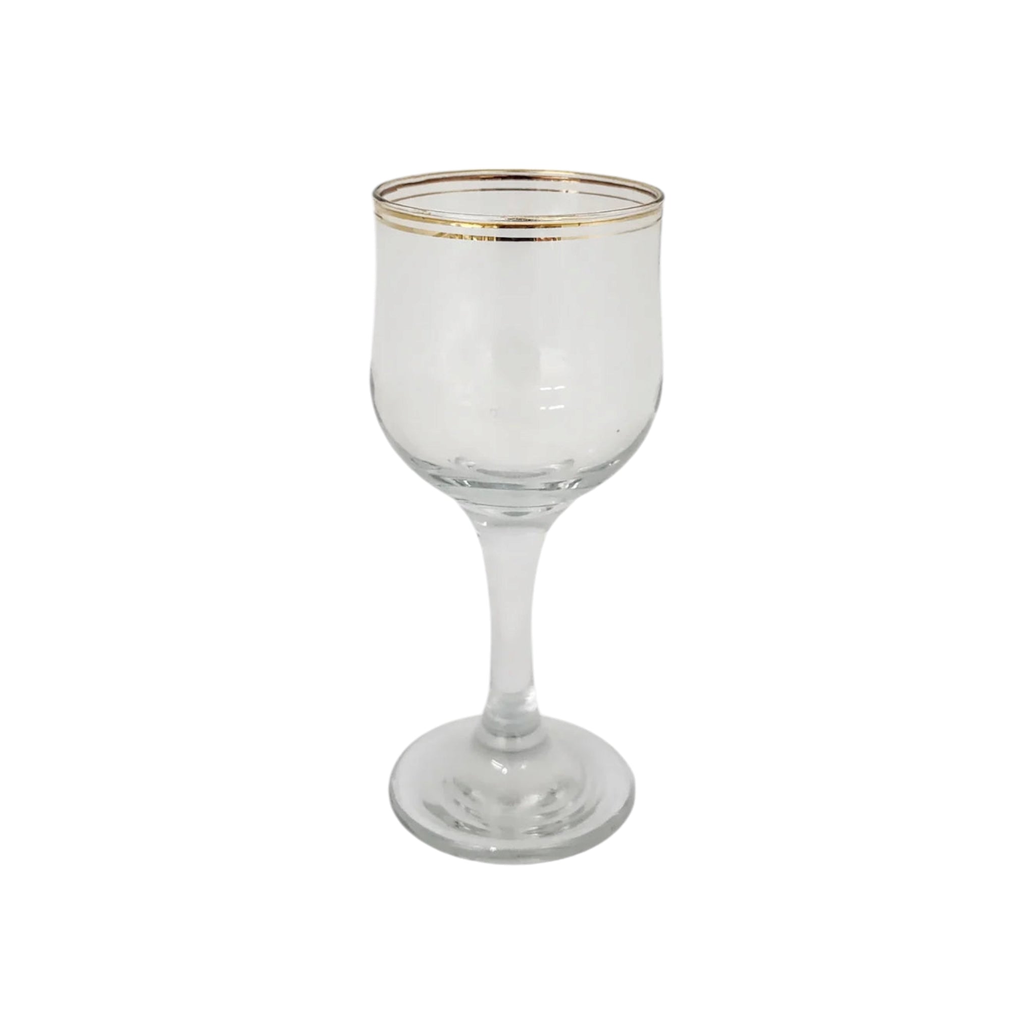 Gold Rim Glass Tumbler 200ml Stemmed White Wine 6pack