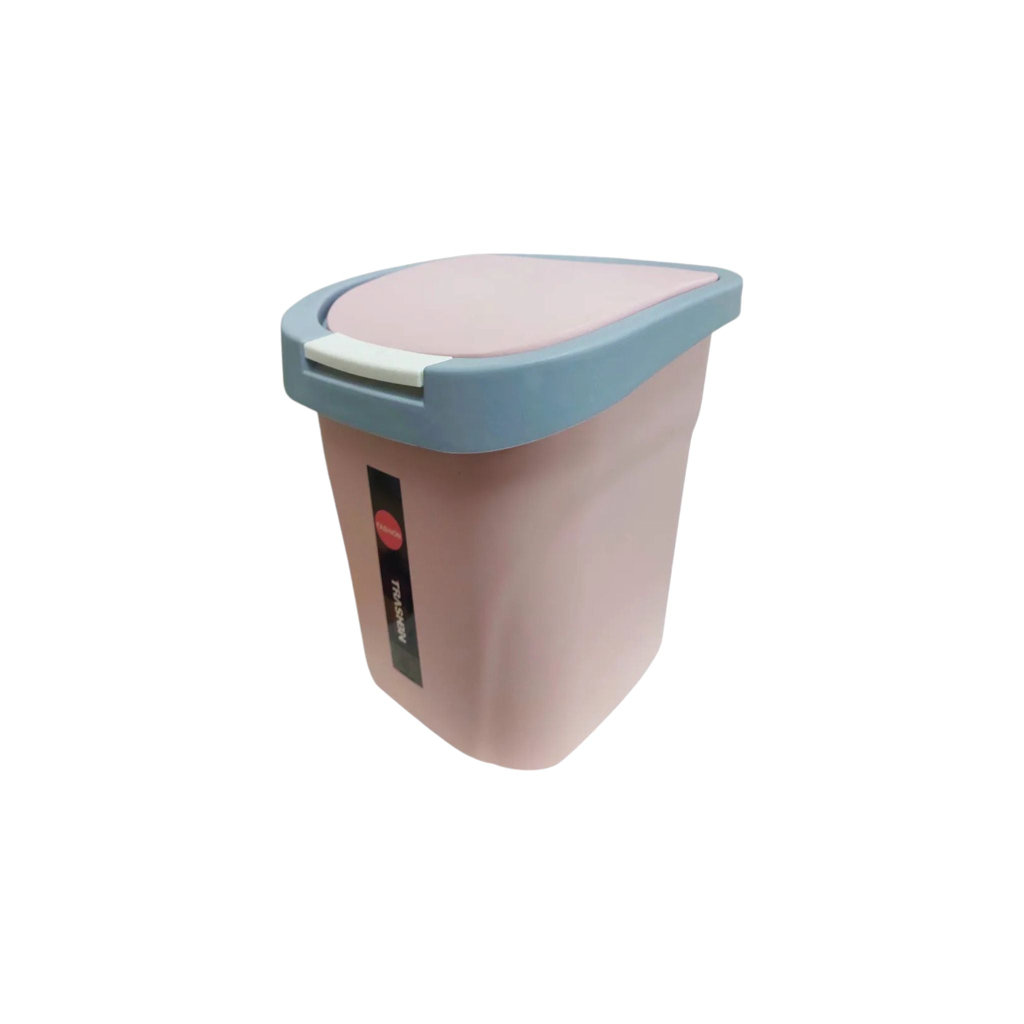 Wastepaper Dustbin Square with Push Flip-Top Lid Pink