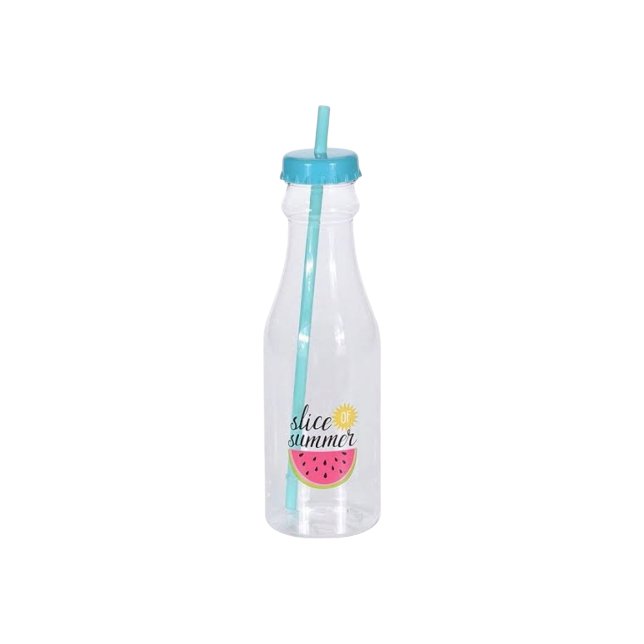 Plastic Smoothie Bottle with Lid & Straw 650ml