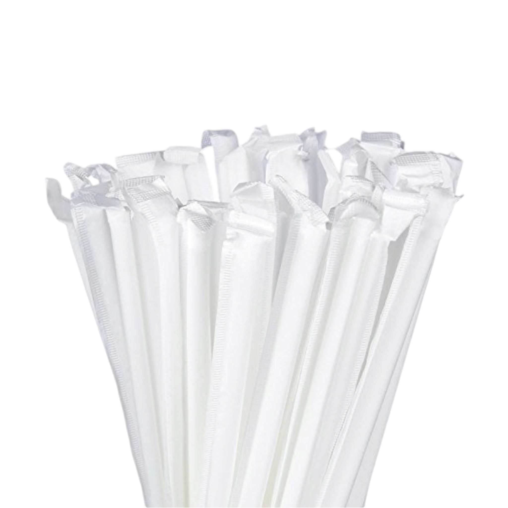 Disposable Plastic Straws Triple Thick 8mm Wrapped 1000pack