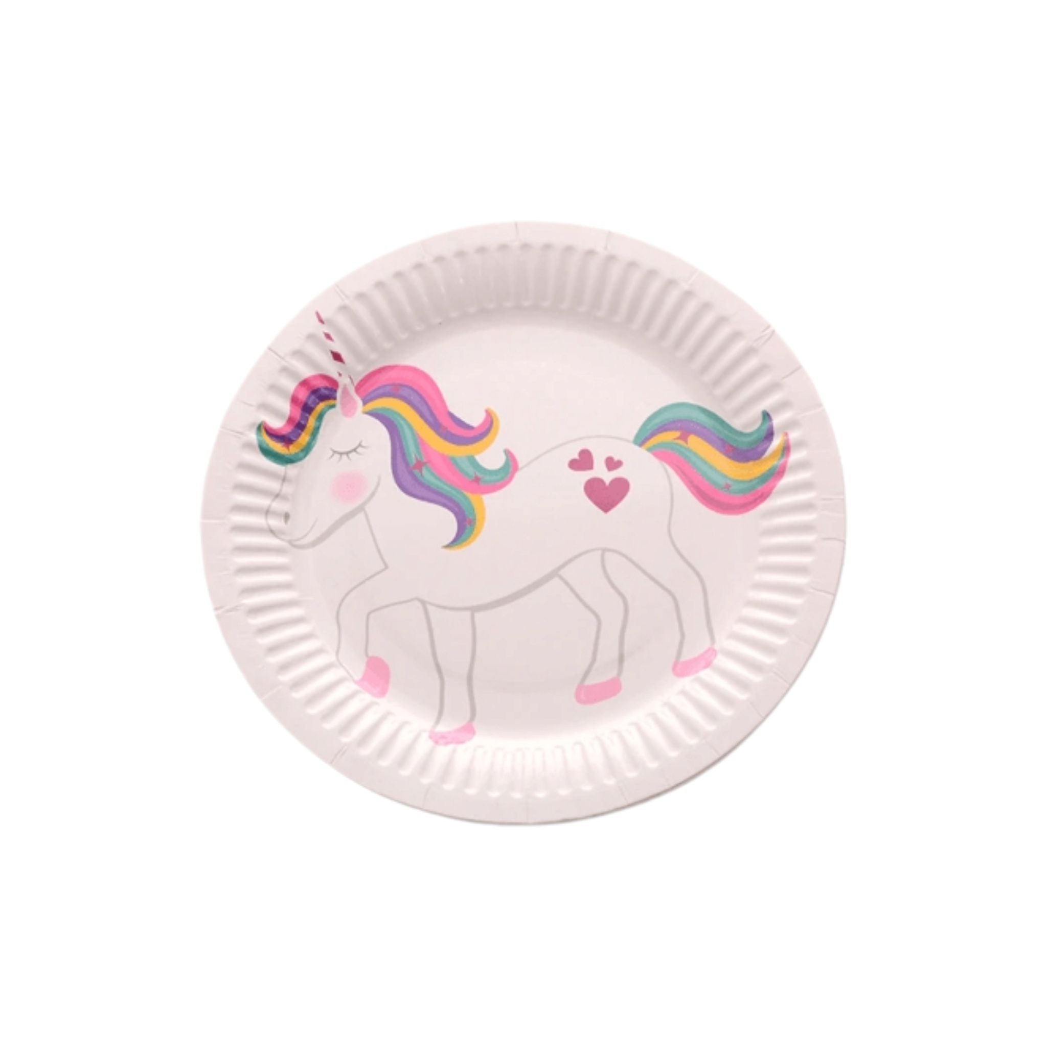 Disposable Party Paper Plate 9inch Unicorn Print 10pack
