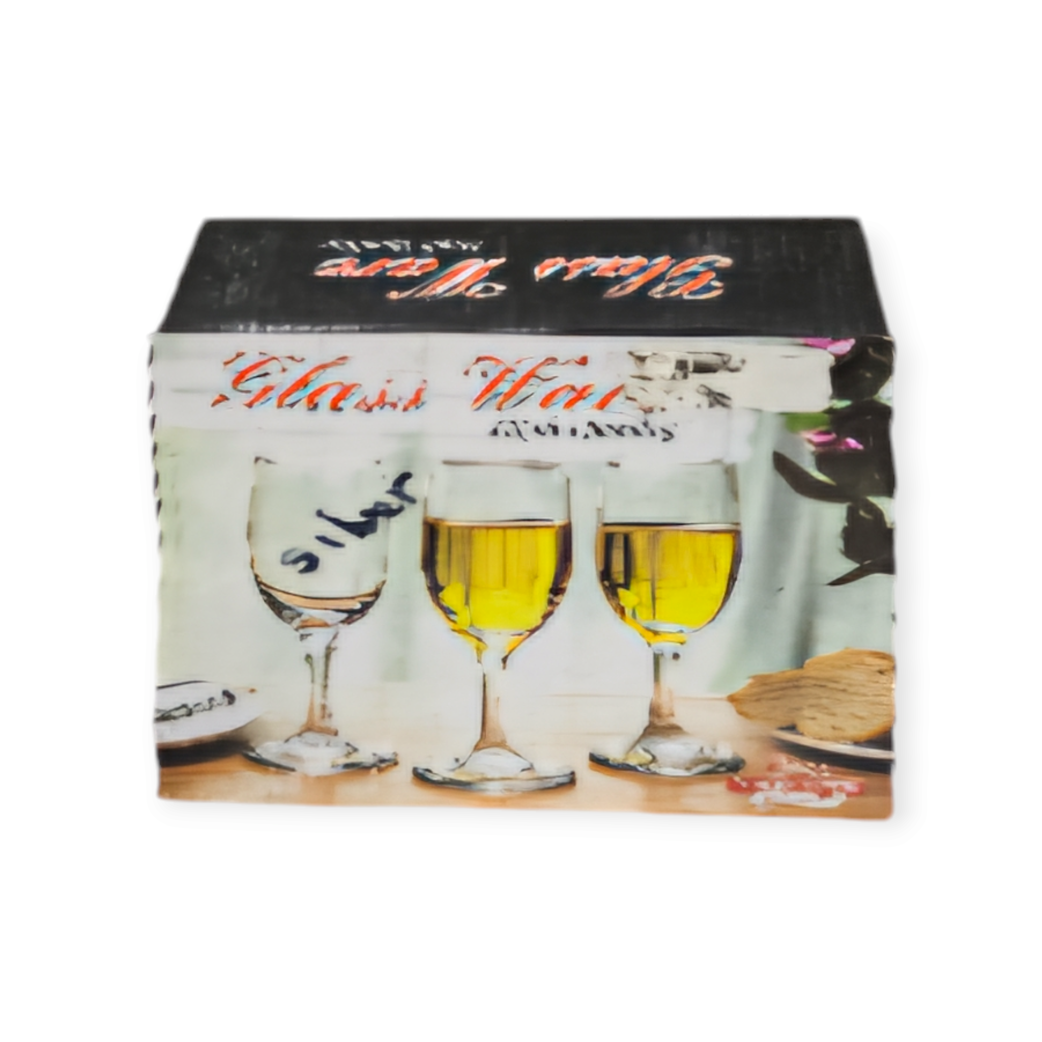 Glass Tumbler Silver Stemmmed Champagne 6pc