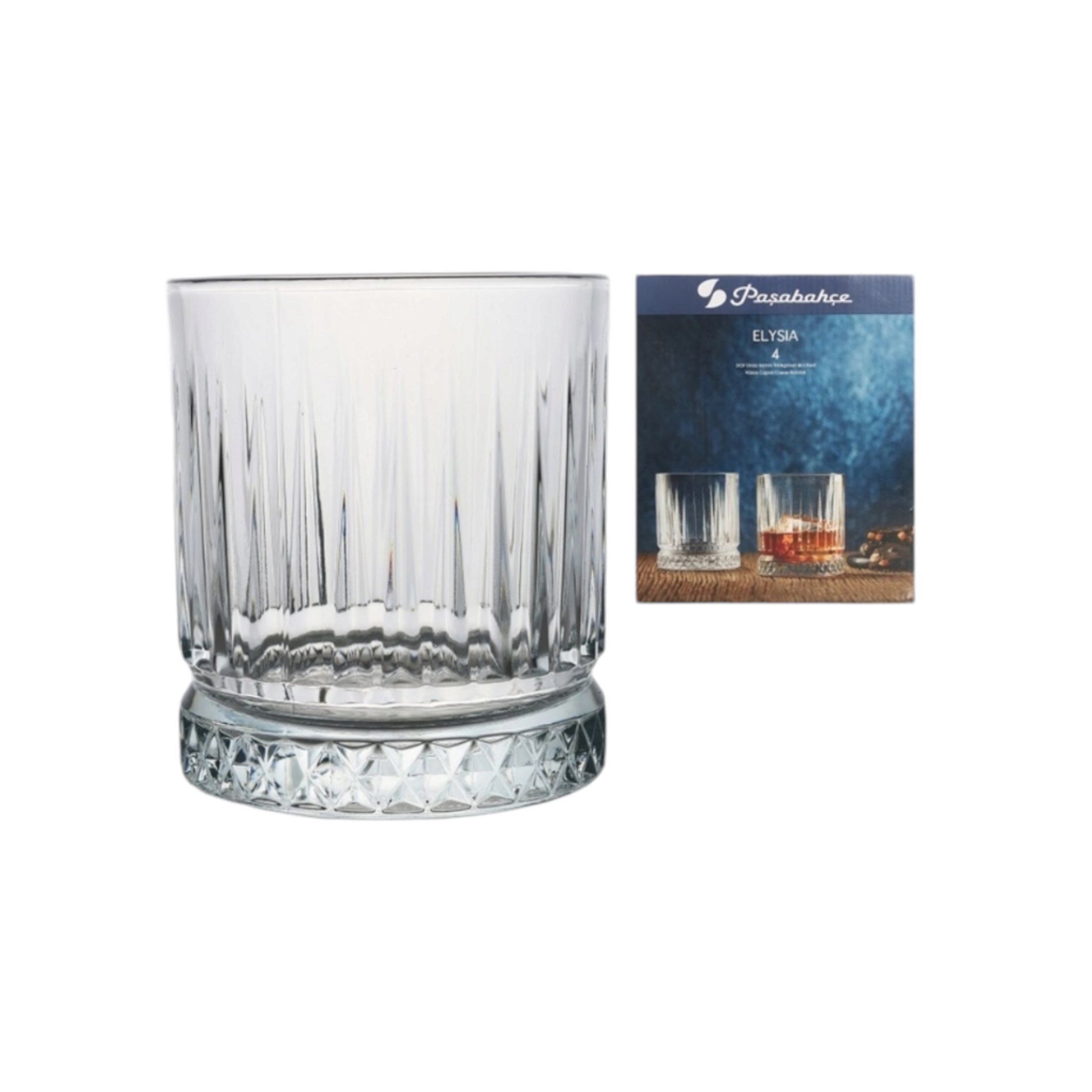 Pasabache Elysia Glass Tumbler 355ml Whisky Juice 4pack