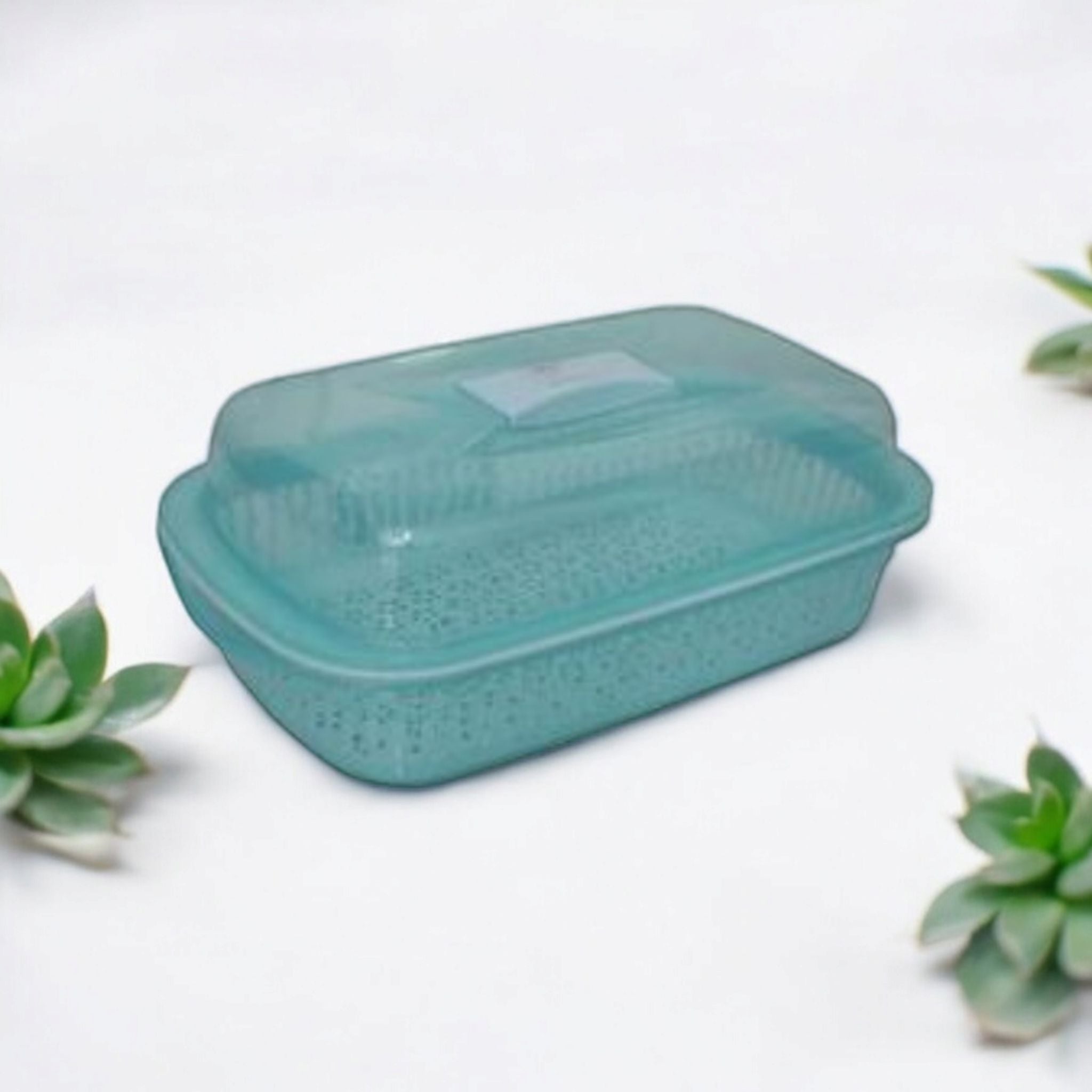 Plastic Storage Food Saver Basket Large with Clear Dome Lid 441 41x29.5x8cm