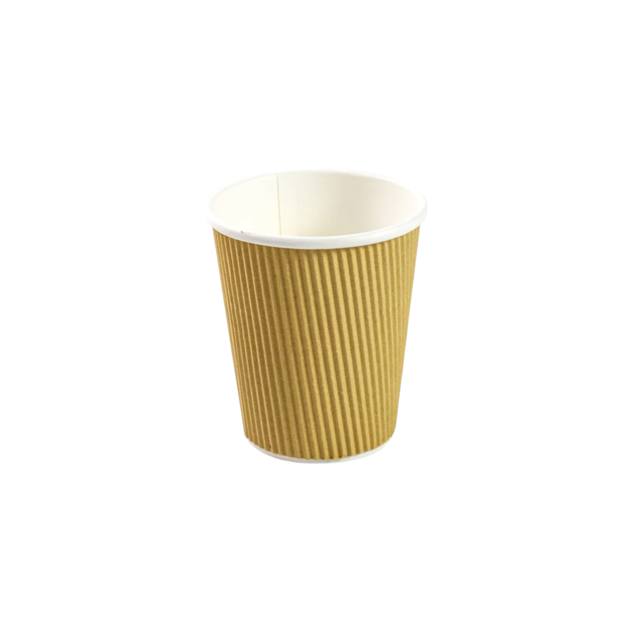 250ml Ripple Paper Coffee Cups Disposable Kraft Brown 5pack