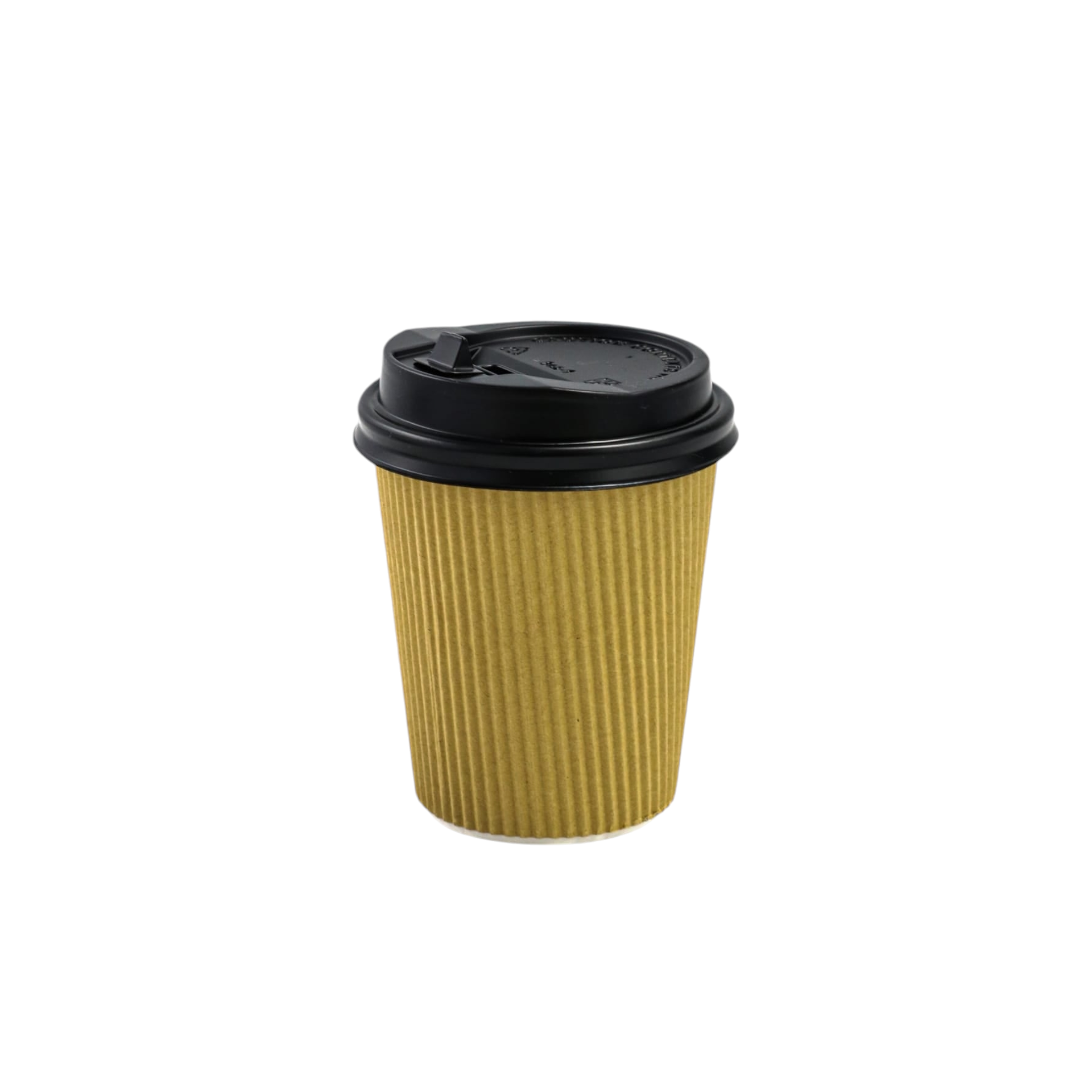 250ml Ripple Paper Coffee Cups Disposable Kraft Brown 5pack