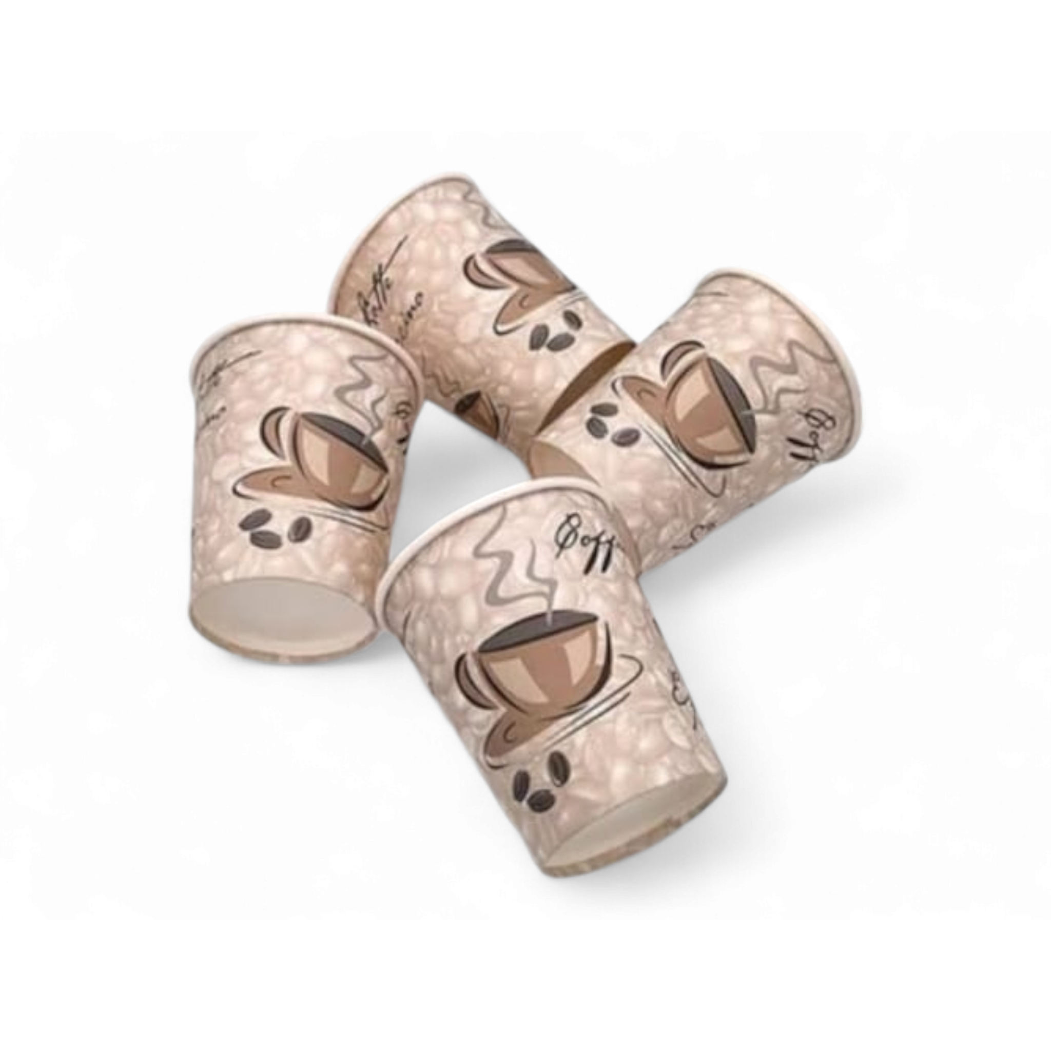 350ml Vending Paper Coffee Cups Disposable Single Wall Patterned 5pack