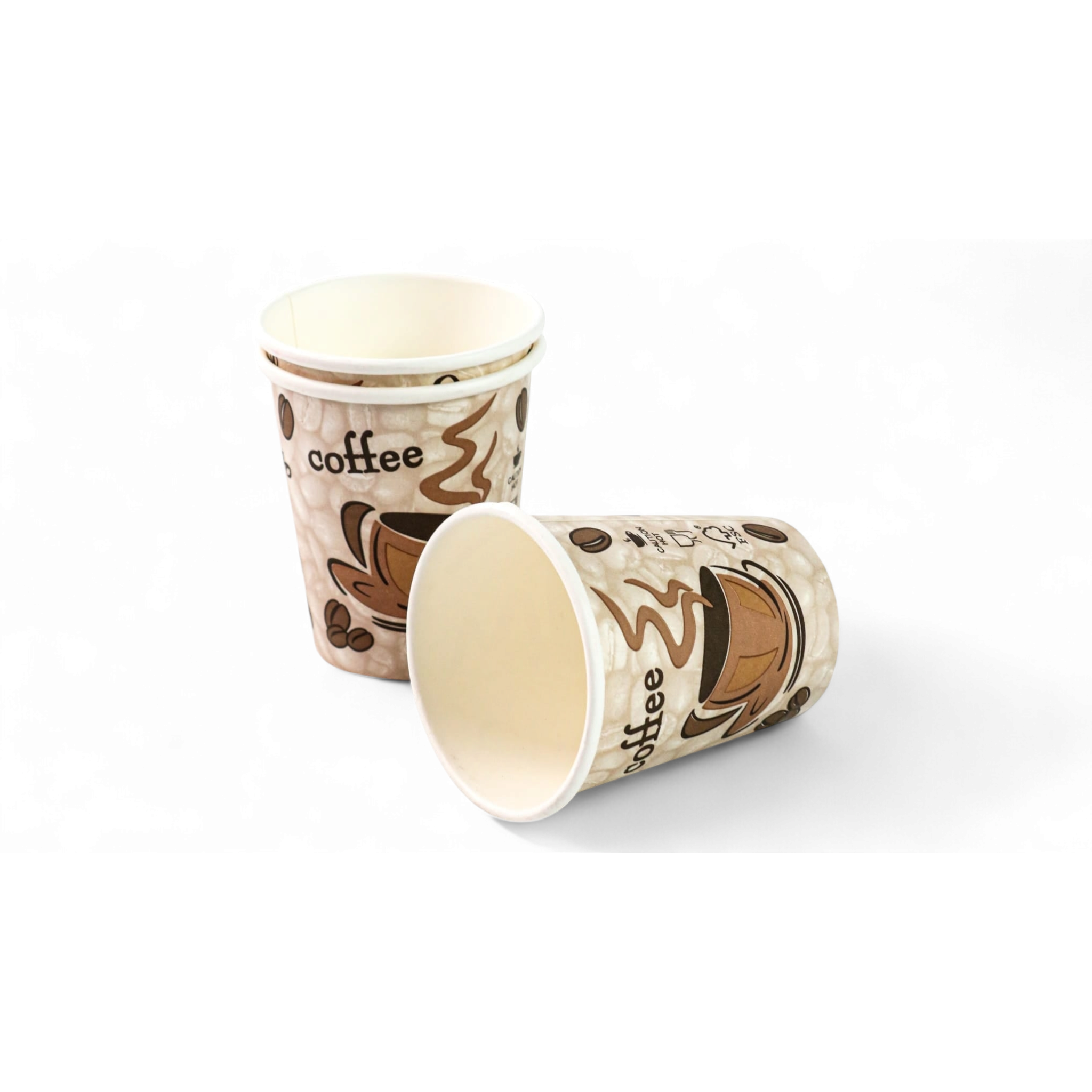 350ml Vending Paper Coffee Cups Disposable Single Wall Patterned 5pack