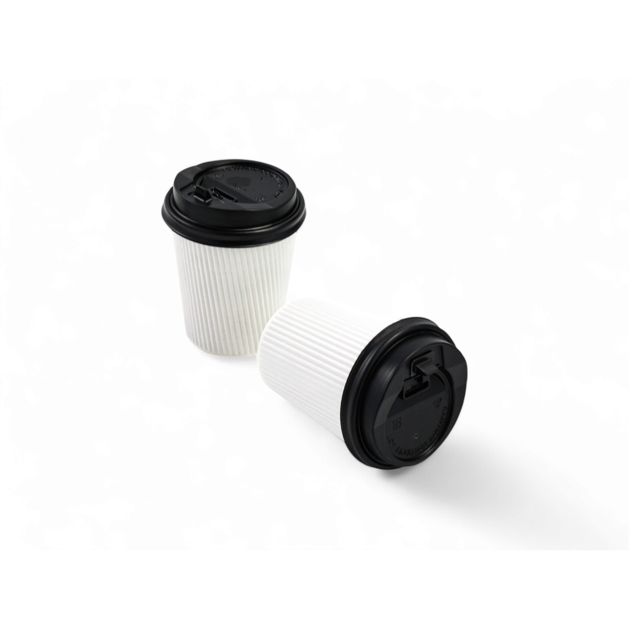 350ml Ripple Paper Coffee Cups Disposable White 5pack